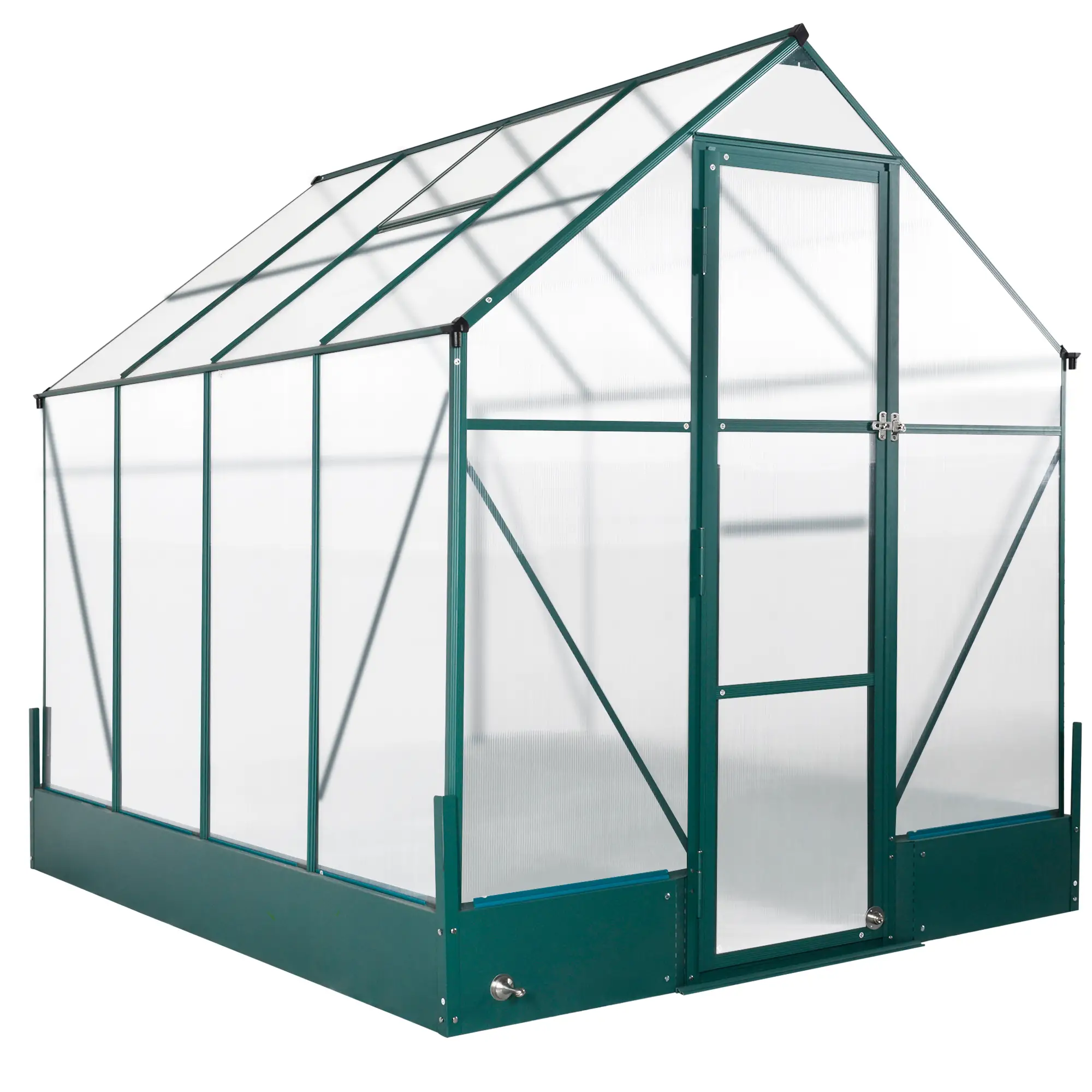 8.2' x 6.2' Greenhouse, Aluminum Frame, Temperature Controlled Window - Image 14