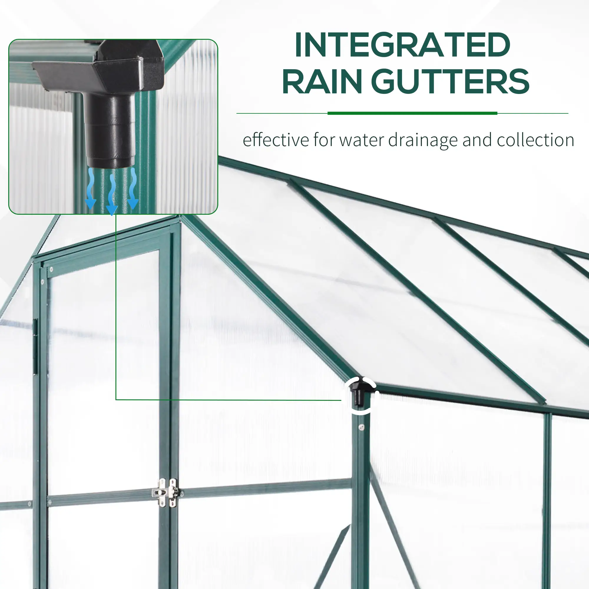 8.2' x 6.2' Greenhouse, Aluminum Frame, Temperature Controlled Window - Image 9