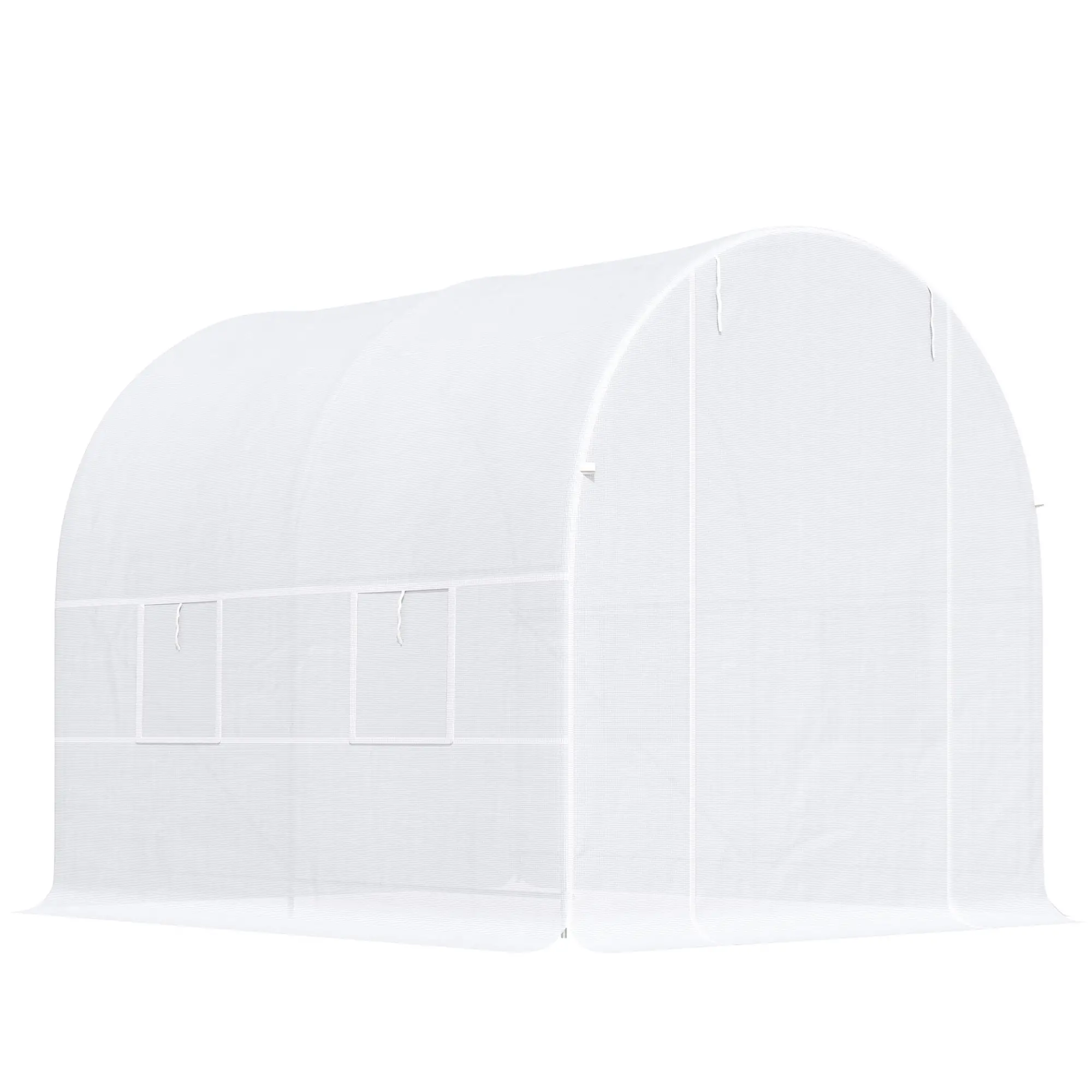 8.2x6.6x6.6ft Walk-in Greenhouse, Portable Garden Plant House, White - Image 11