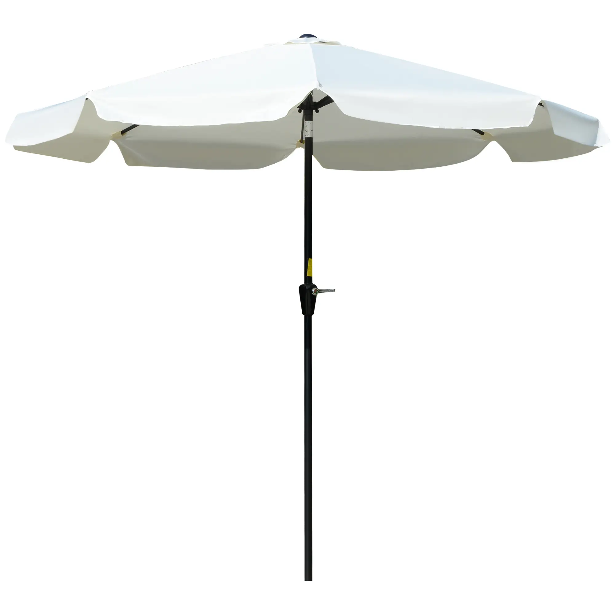 8.5 ft Round Patio Umbrella, Tilt and Crank, Cream White