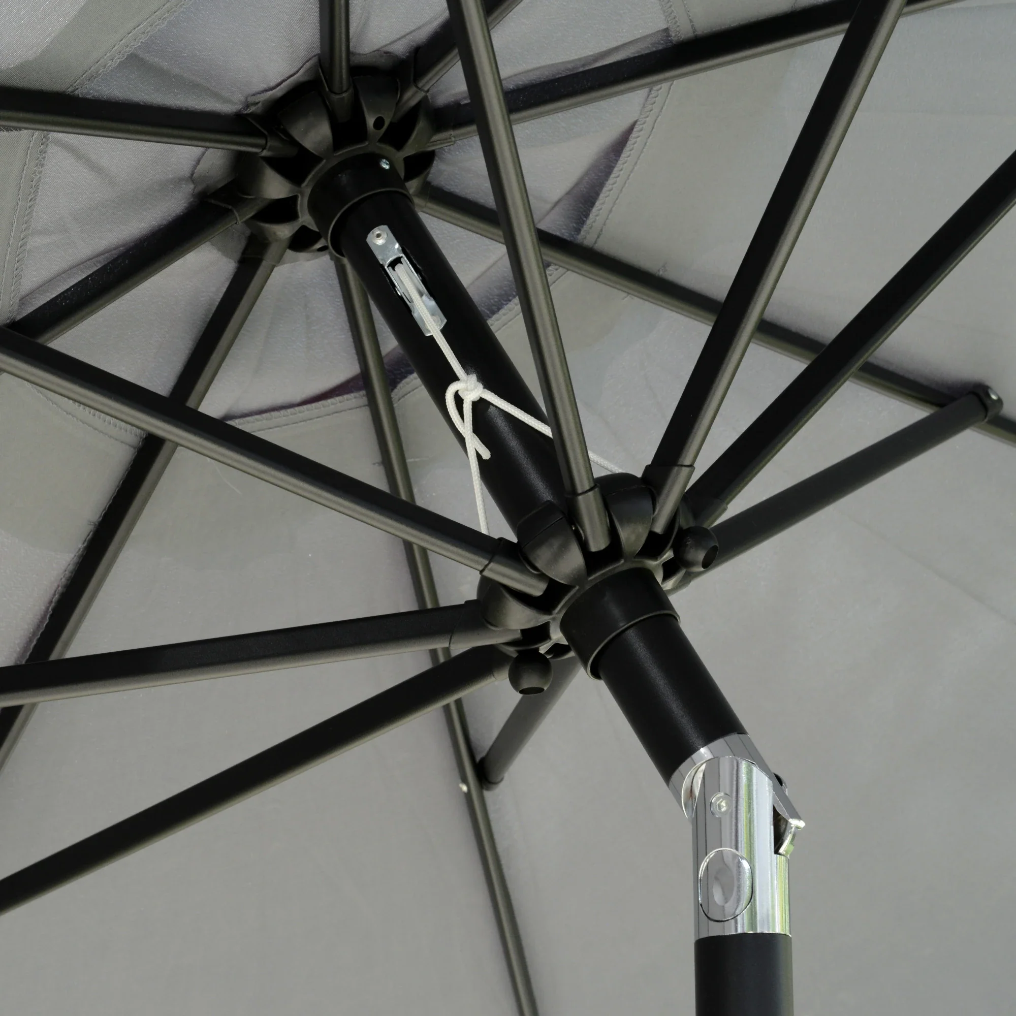 8.5 ft Round Patio Umbrella, Tilt and Crank, Dark Grey - Image 10