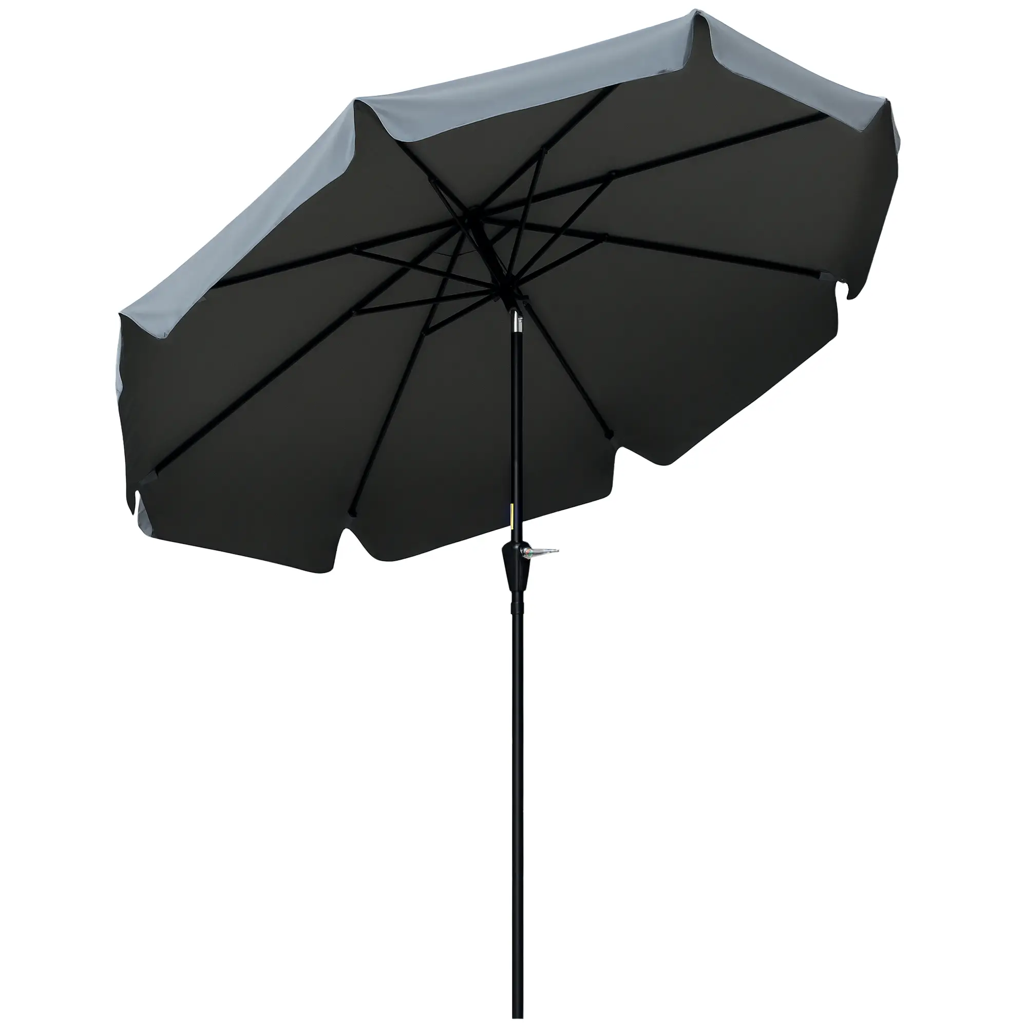 8.5 ft Round Patio Umbrella, Tilt and Crank, Dark Grey - Image 11