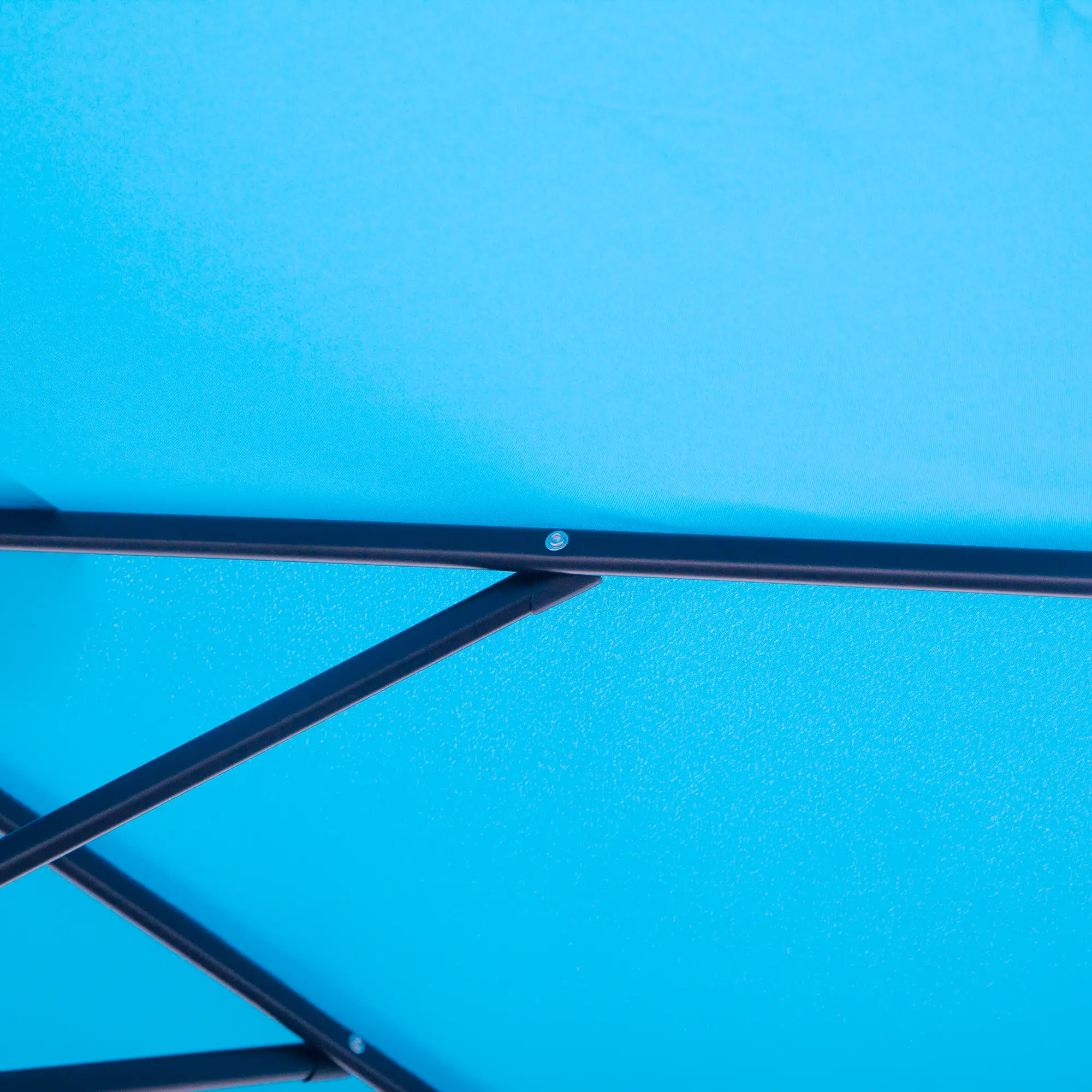 8.5' Round Aluminum Patio Umbrella, Tilt Canopy, 6 Ribs, Blue - Image 11