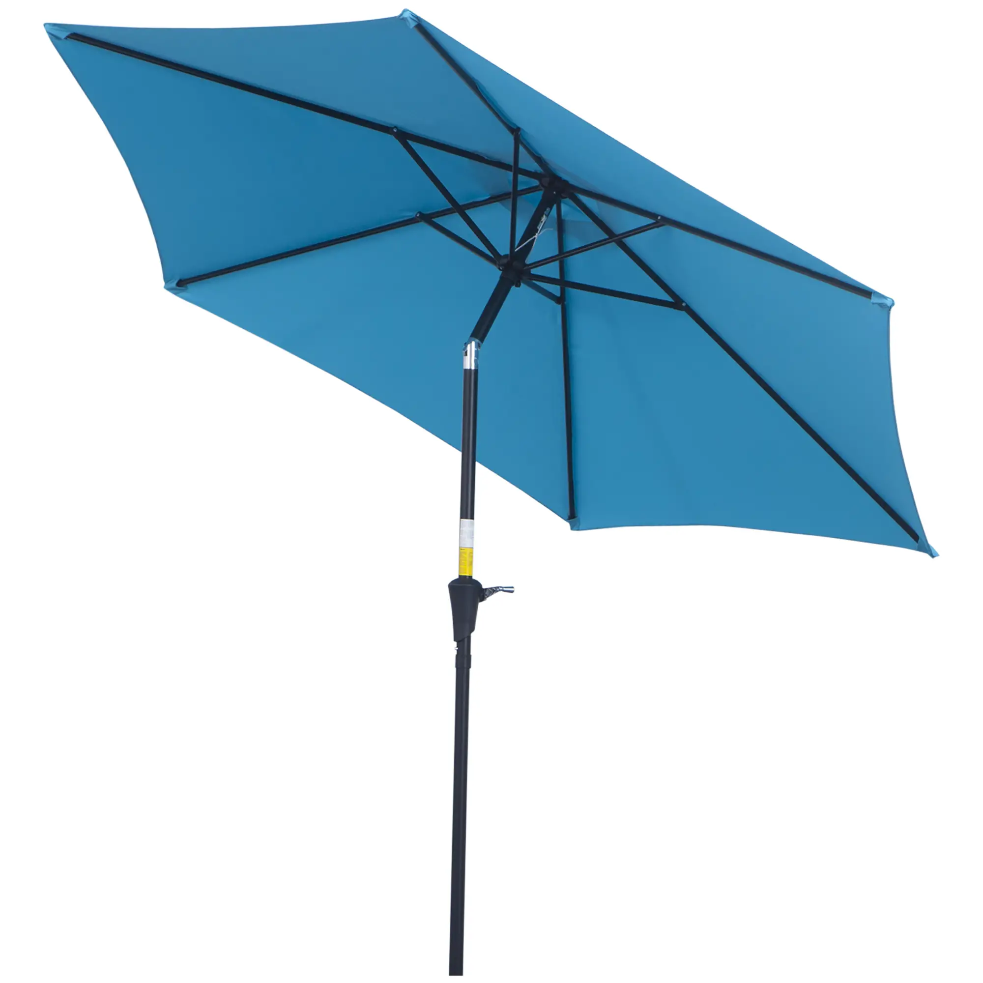 8.5' Round Aluminum Patio Umbrella, Tilt Canopy, 6 Ribs, Blue - Image 13