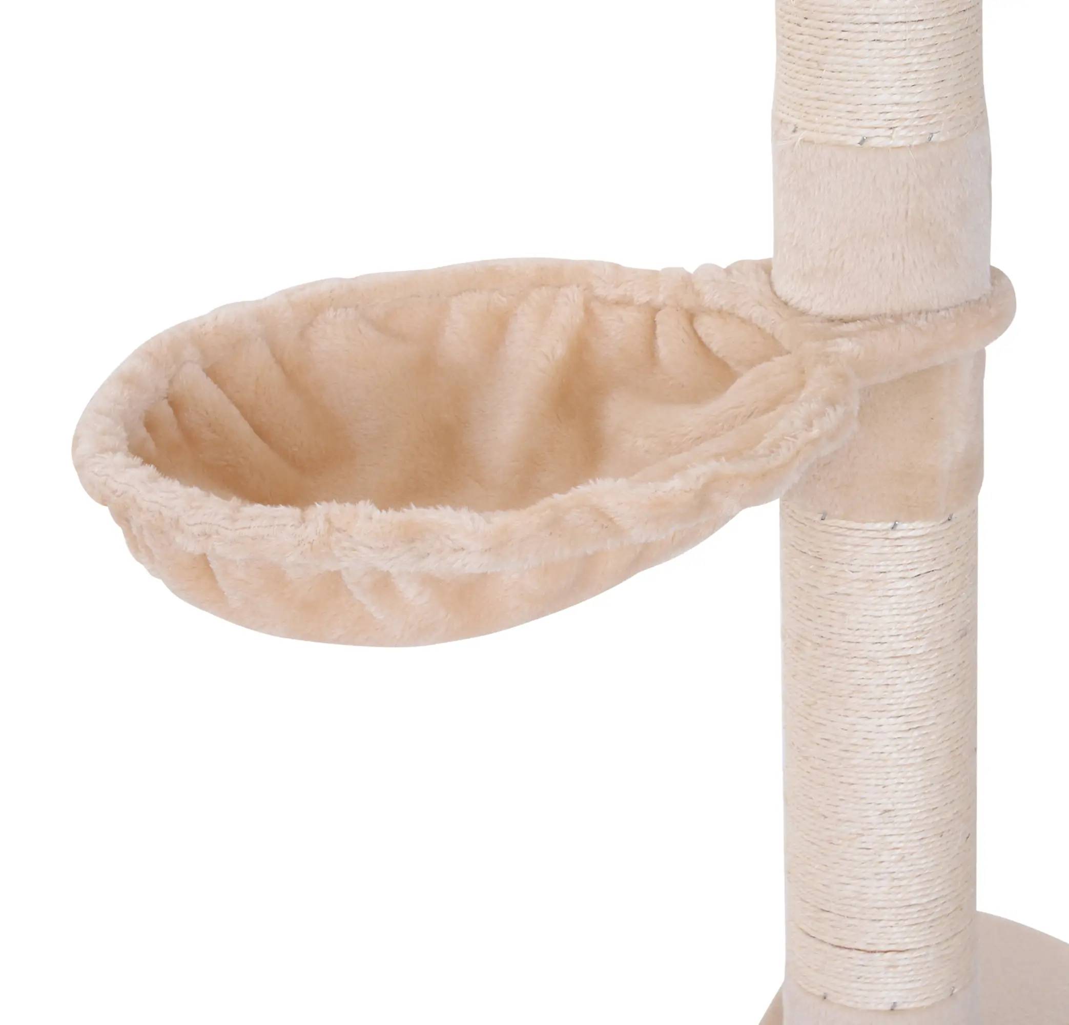 8.5ft Cat Climbing Tree, 5-Tier Kitty Activity Center, Scratching Post, Beige - Image 10