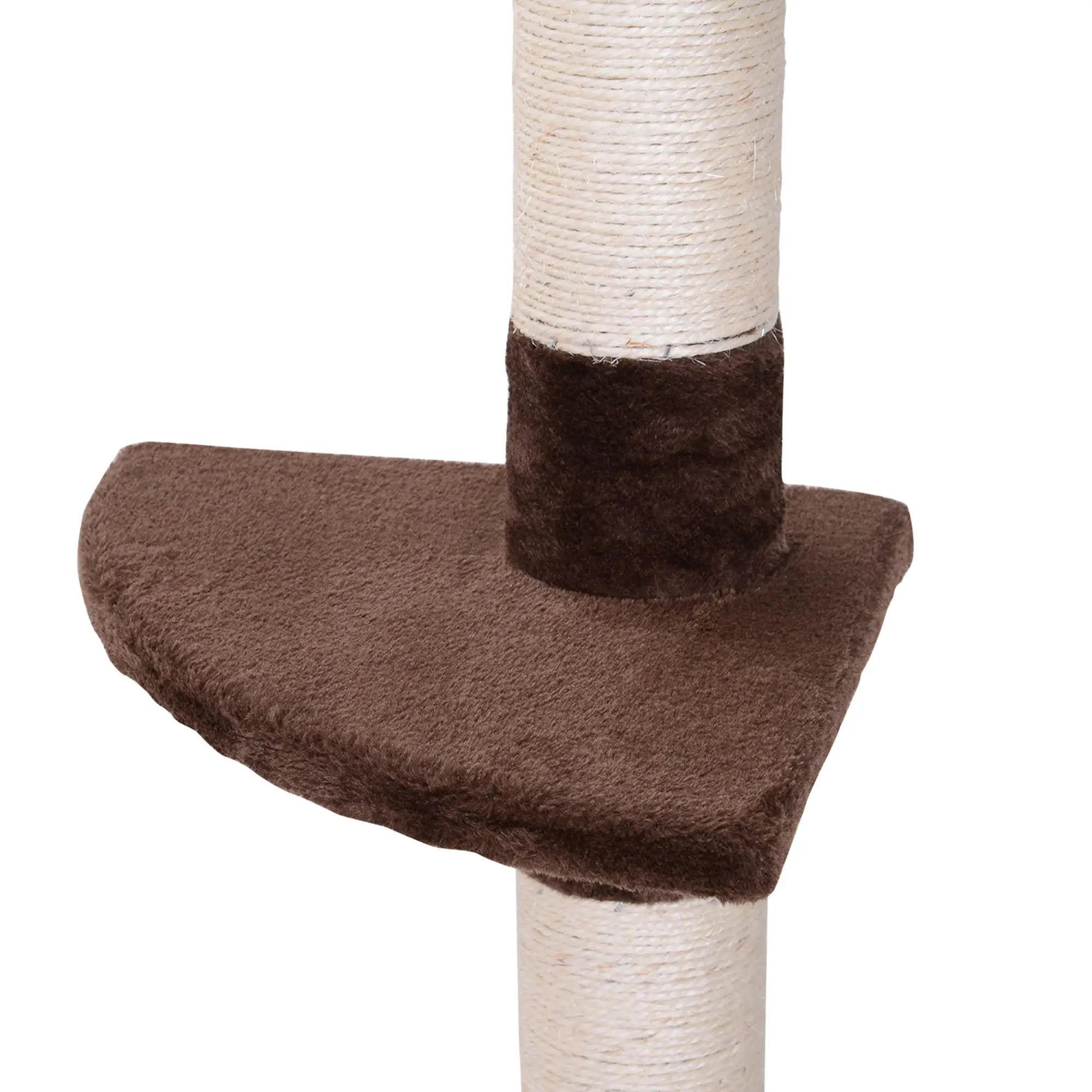 8.5ft Cat Climbing Tree, 5-Tier Kitty Activity Center, Scratching Post, Brown and White - Image 10
