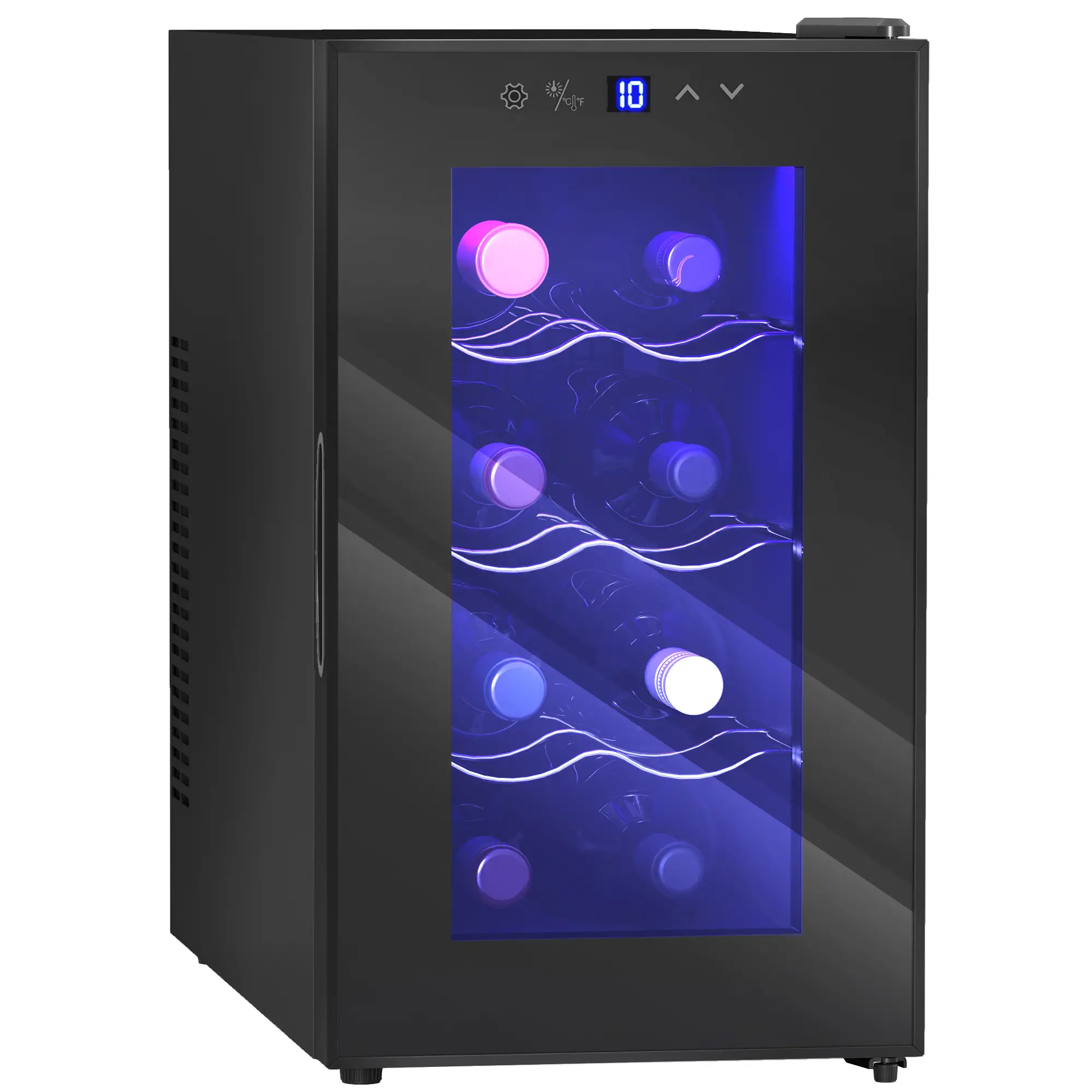 8 Bottle Wine Cooler, Glass Door, Temperature Control, Champagne - Image 11