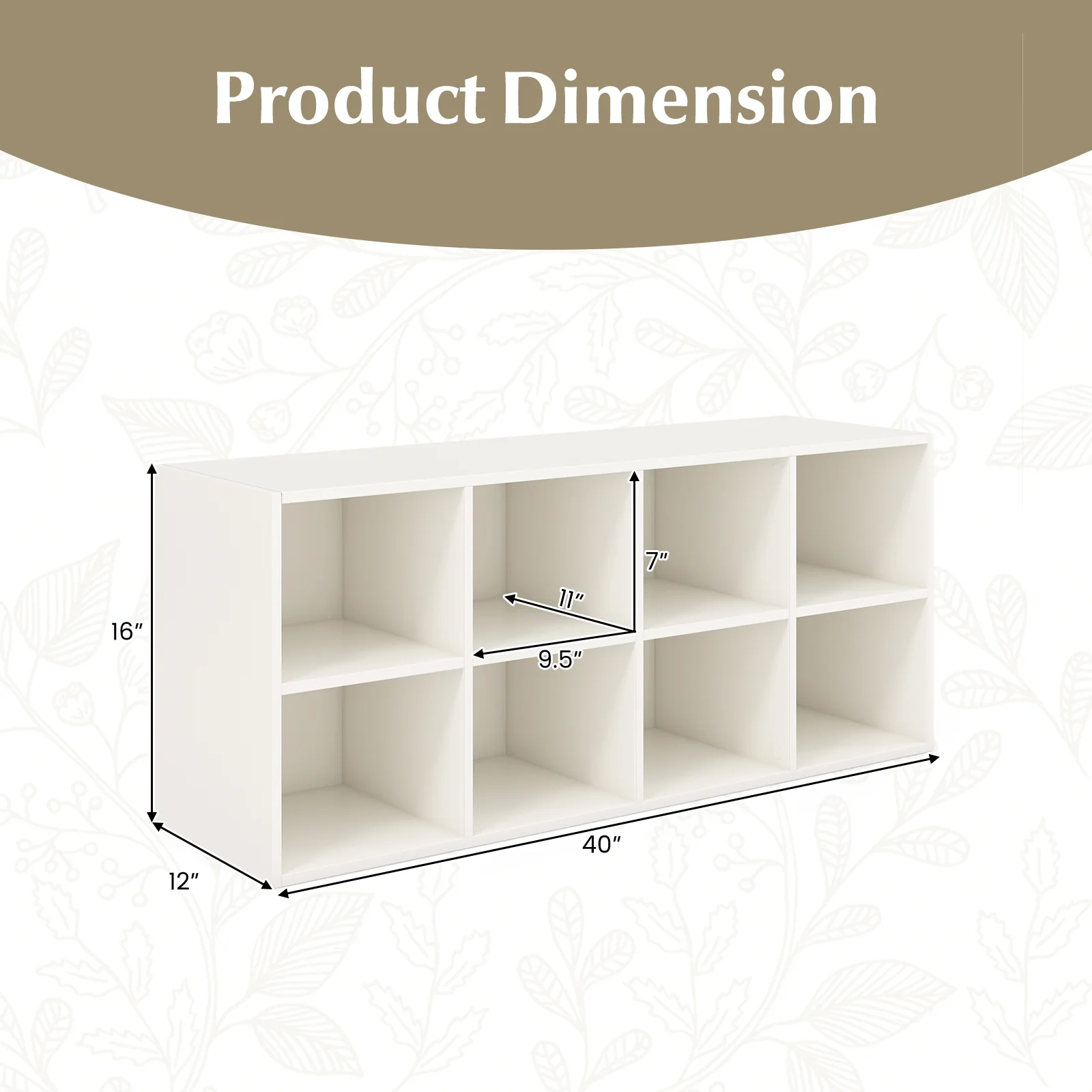 8 Cubbies Shoe Organizer, 500 LBS Weight Capacity, White - Image 6