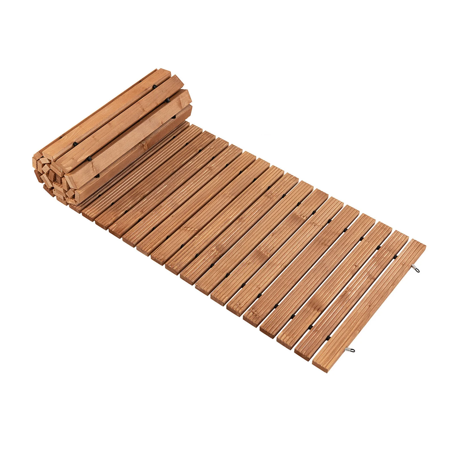 8 Feet Roll-Out Weather-Resistant Patio Hardwood Pathway, 22 Inch, Brown