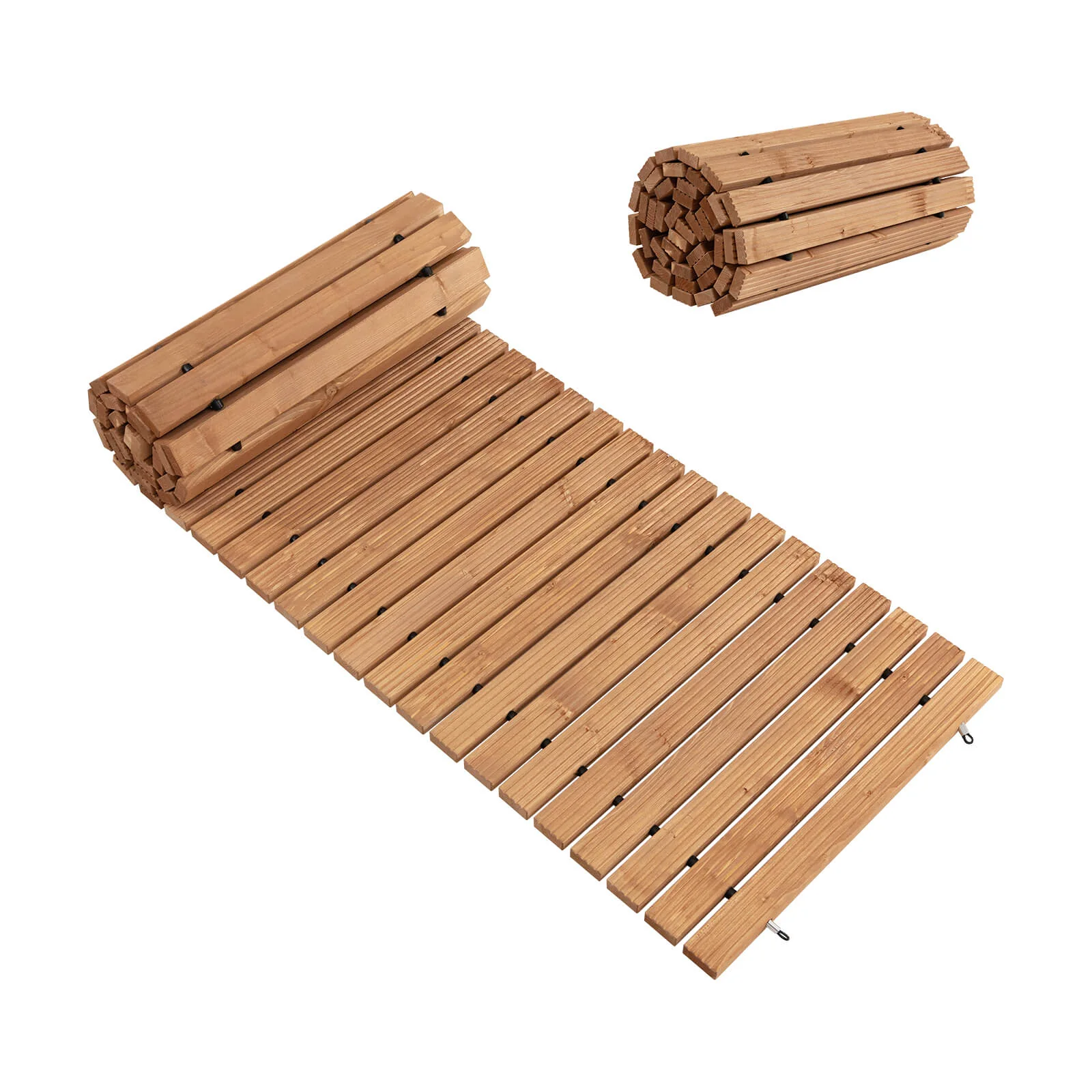 8 Feet Roll-Out Weather-Resistant Patio Hardwood Pathway, 22 Inch, Brown - Image 5