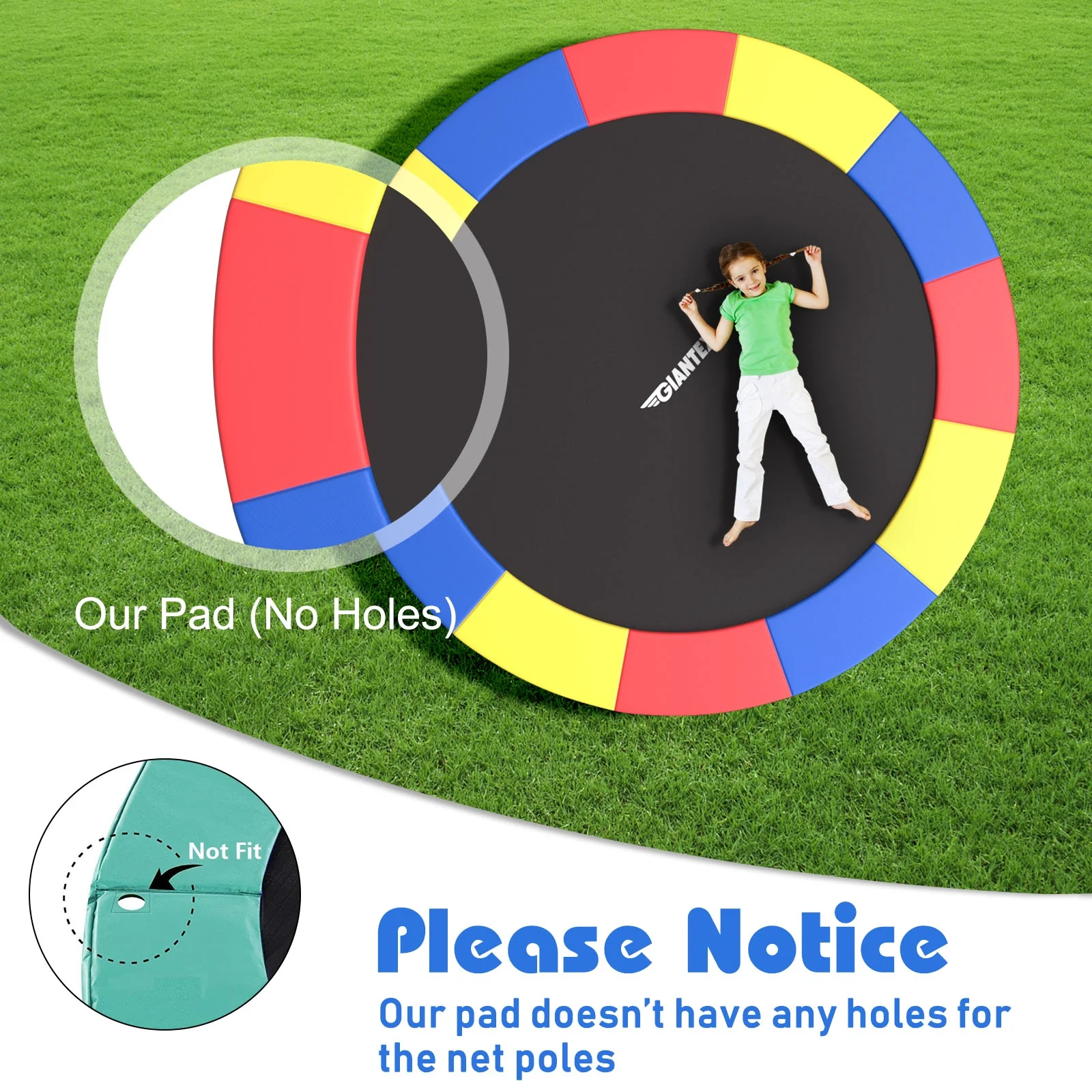 8 Feet Trampoline Spring Safety Cover, Multicolor - Image 9