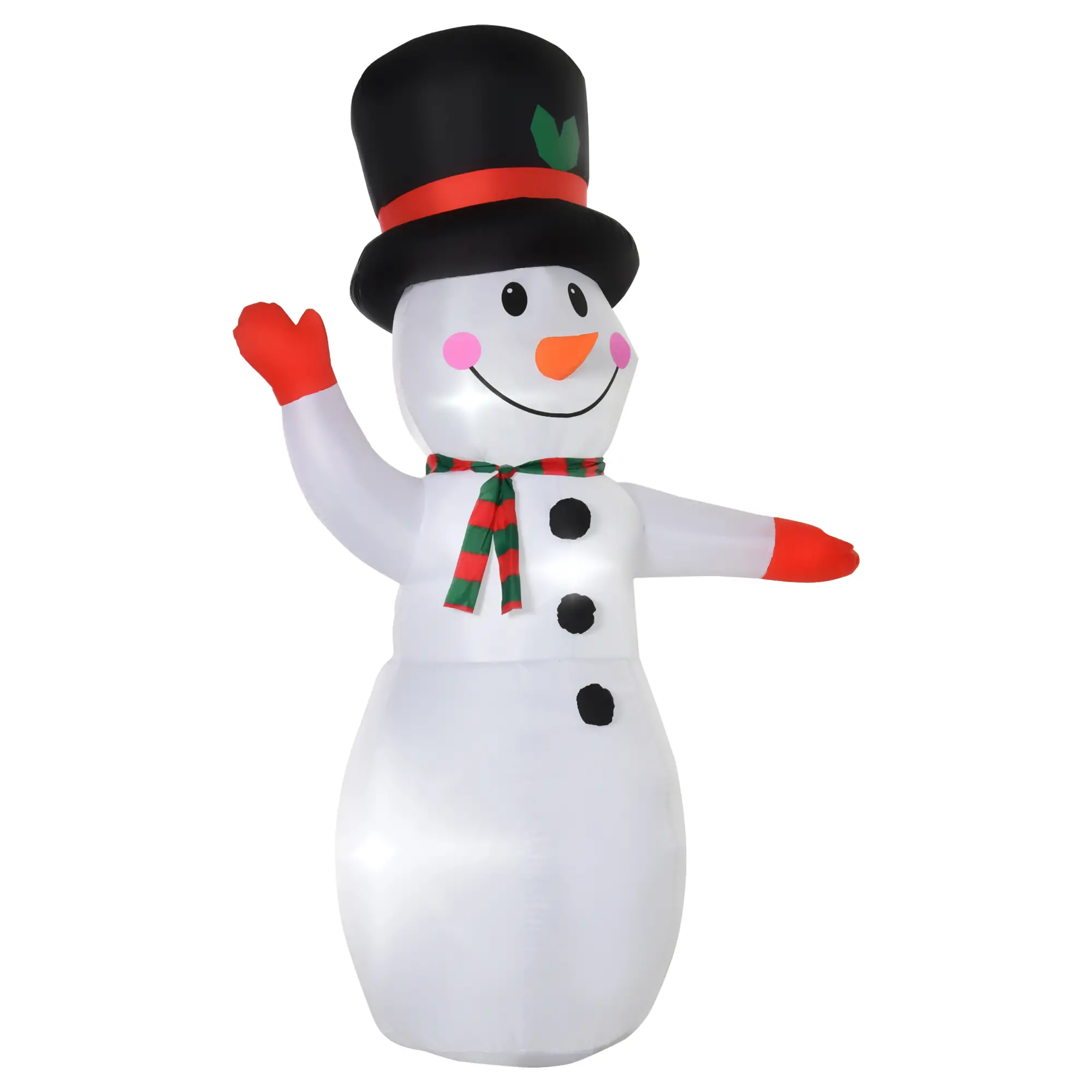 8 Ft Outdoor Lighted Inflatable Christmas Decoration, Waving Snowman - Image 11