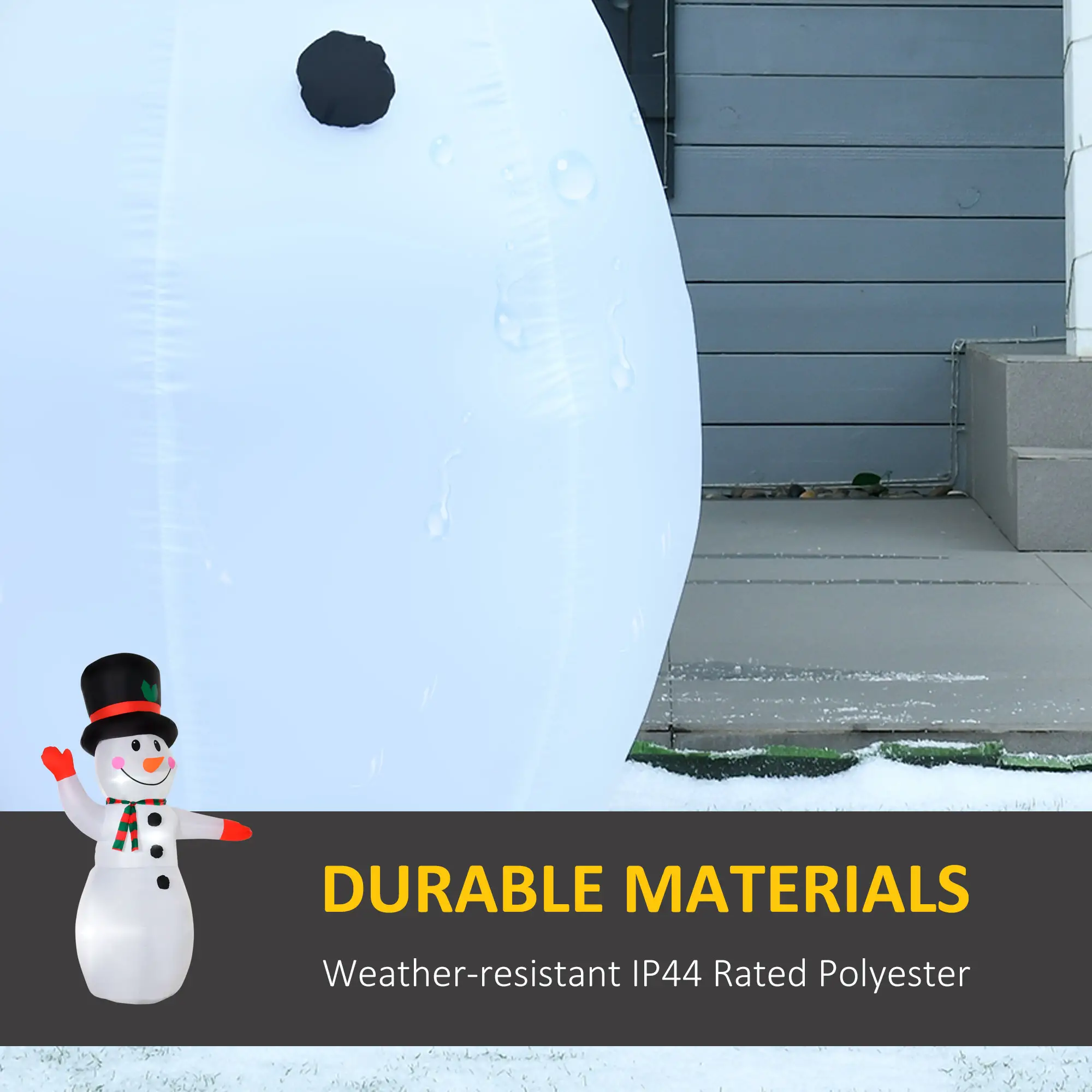8 Ft Outdoor Lighted Inflatable Christmas Decoration, Waving Snowman - Image 5
