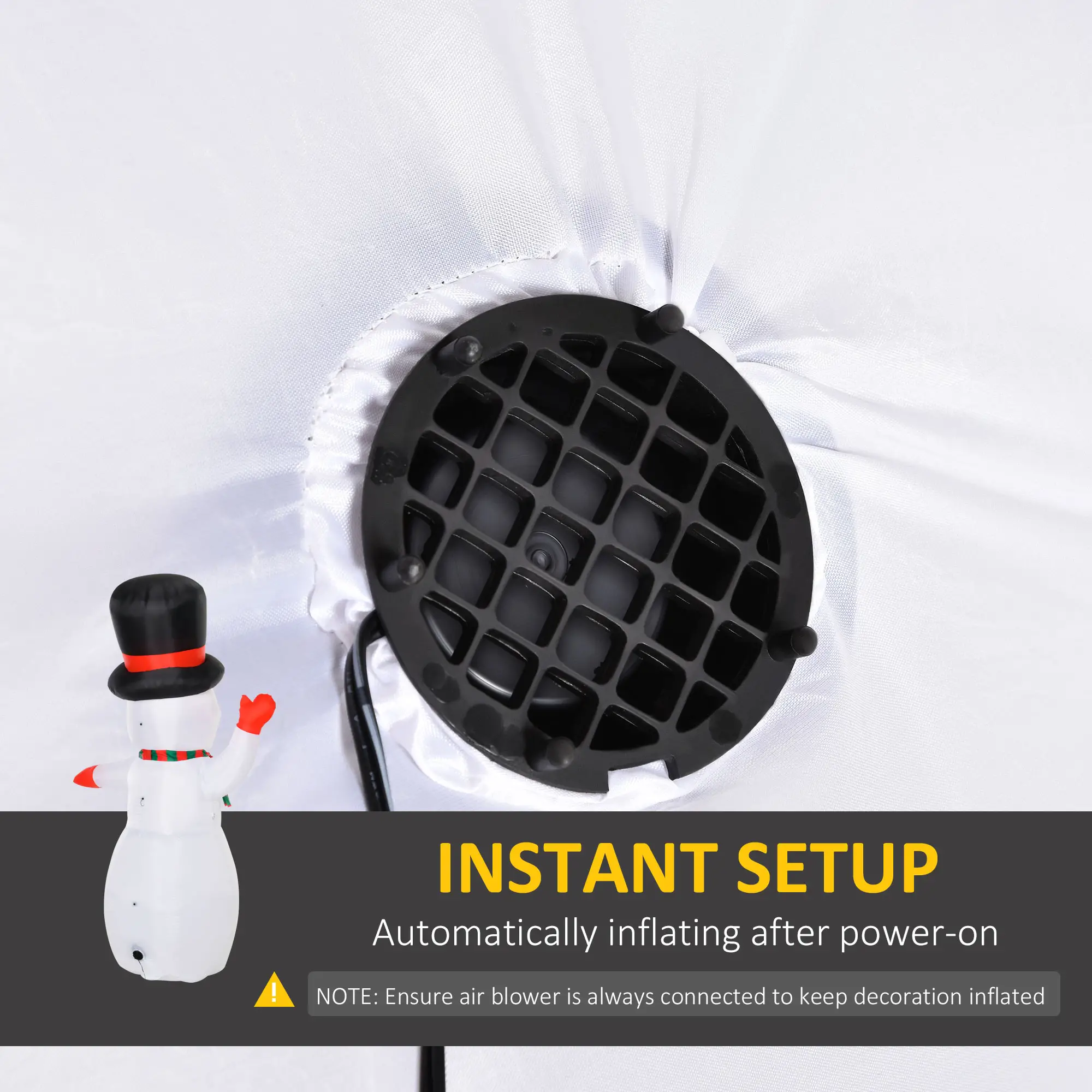 8 Ft Outdoor Lighted Inflatable Christmas Decoration, Waving Snowman - Image 6