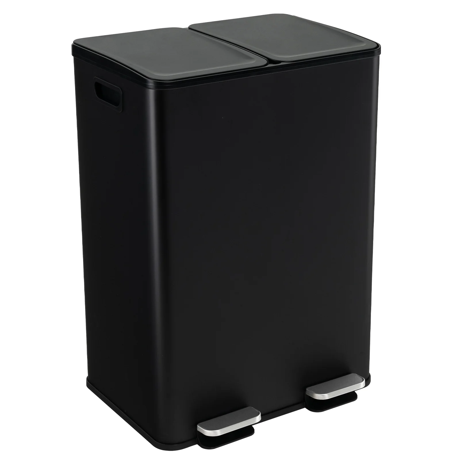 8 Gal Dual Compartment Trash Can, Black - Image 5