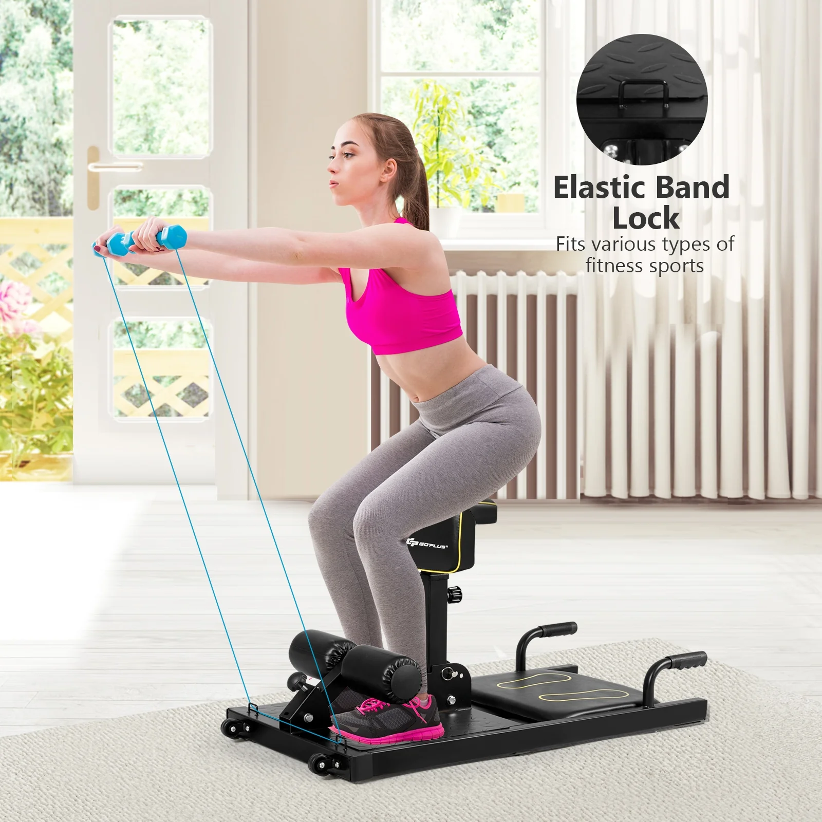 8-In-1 Home Gym Multifunction Squat Fitness Machine, Black - Image 10