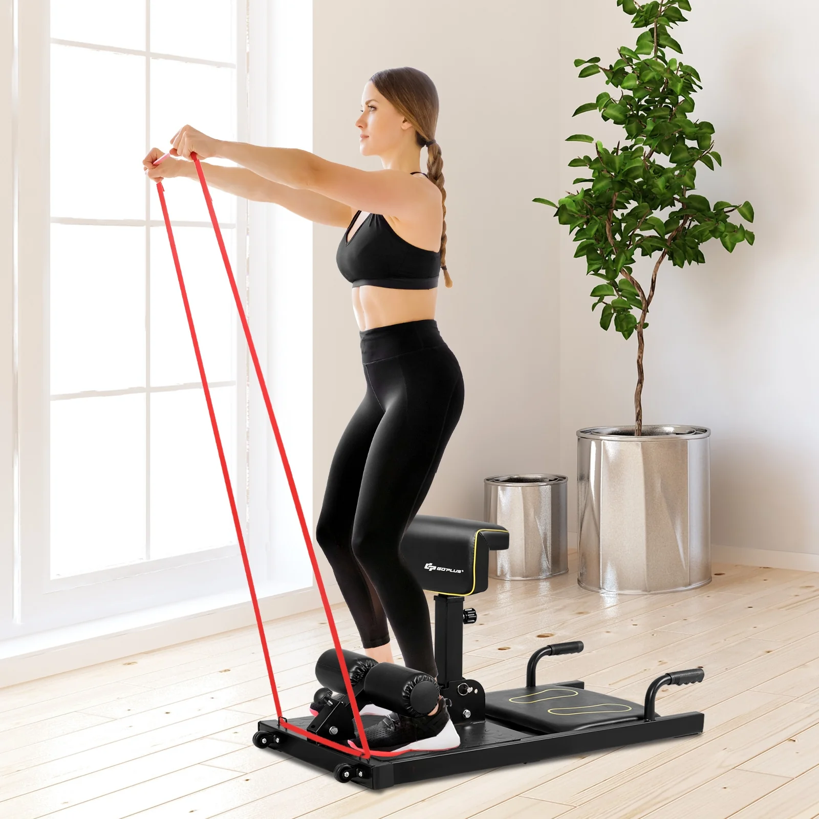 8-In-1 Home Gym Multifunction Squat Fitness Machine, Black - Image 3