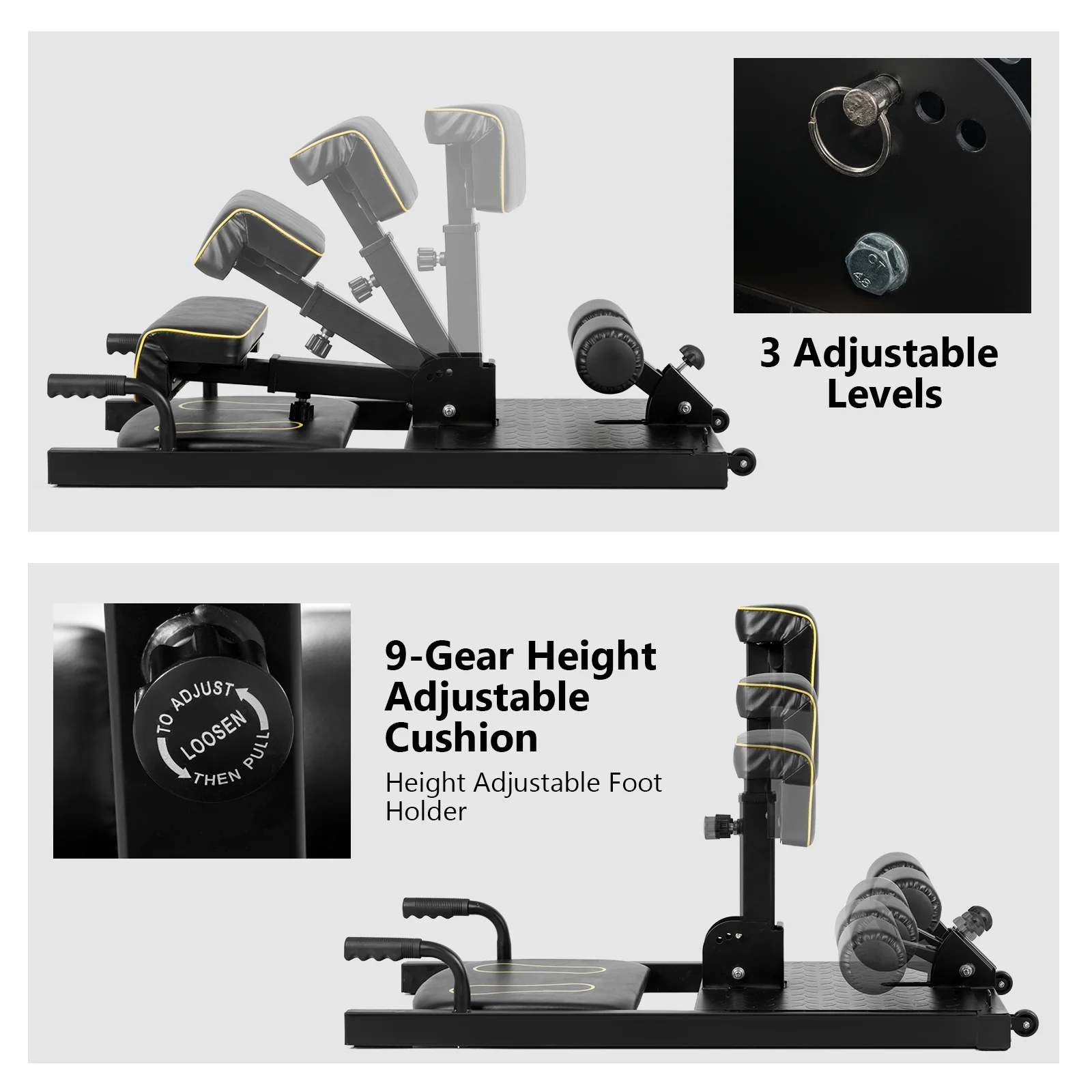 8-In-1 Home Gym Multifunction Squat Fitness Machine, Black - Image 8