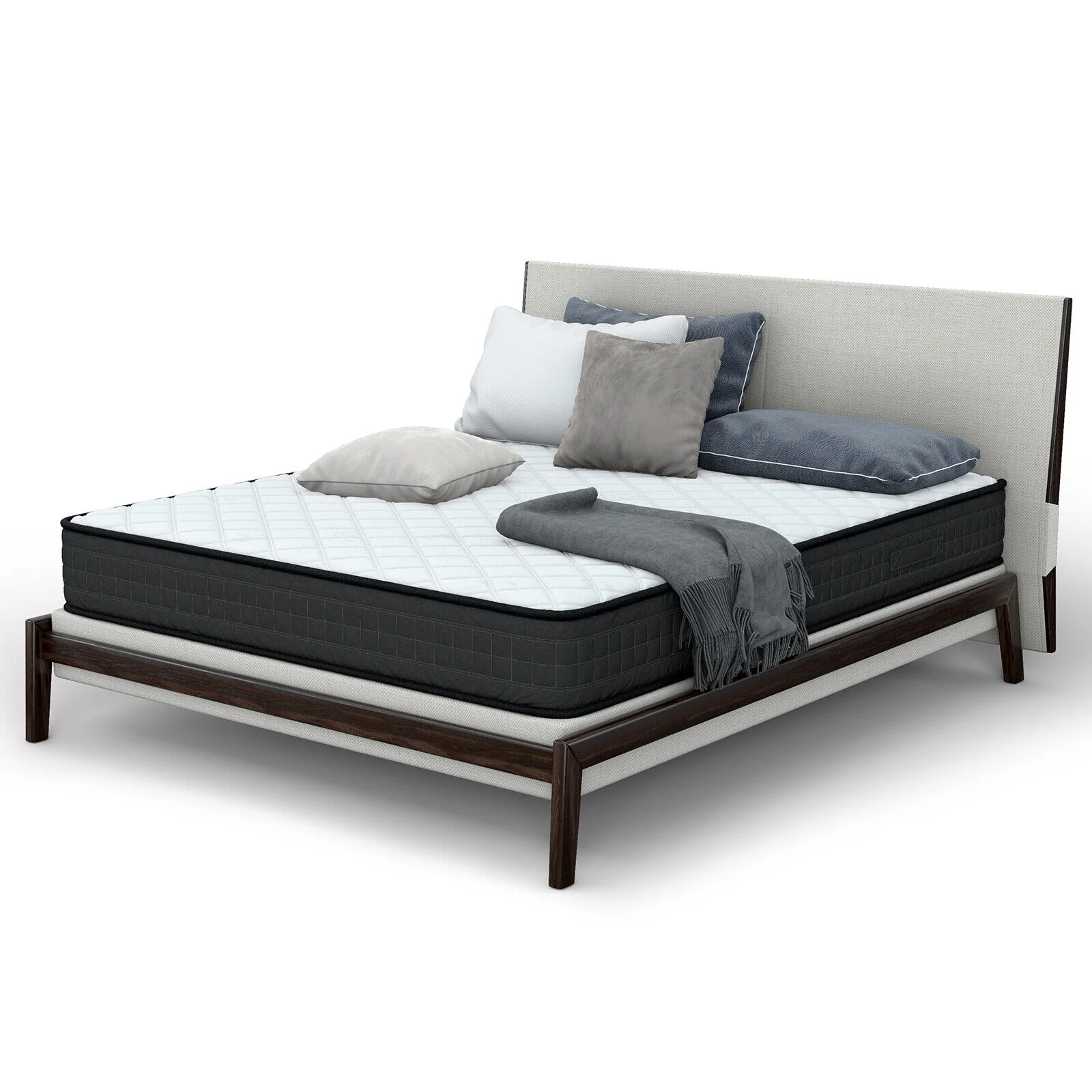 8 Inch Memory Foam Mattress, Medium Firm, Queen Size, White - Image 5