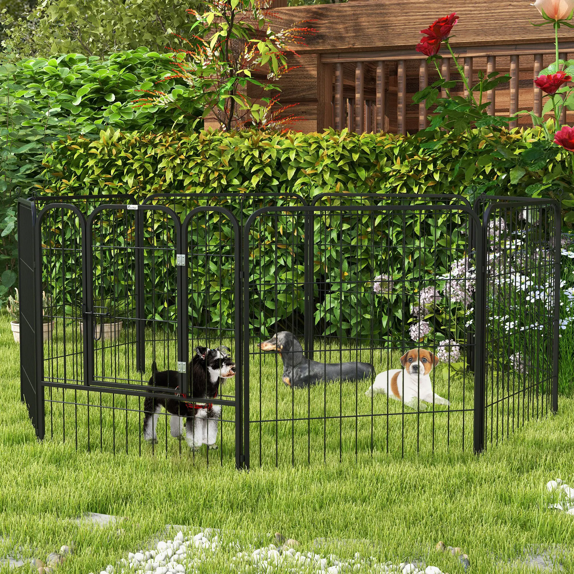 8 Panel Pet Playpen, Heavy-Duty Metal, Foldable, Indoor Outdoor, 31.5"H - Image 2