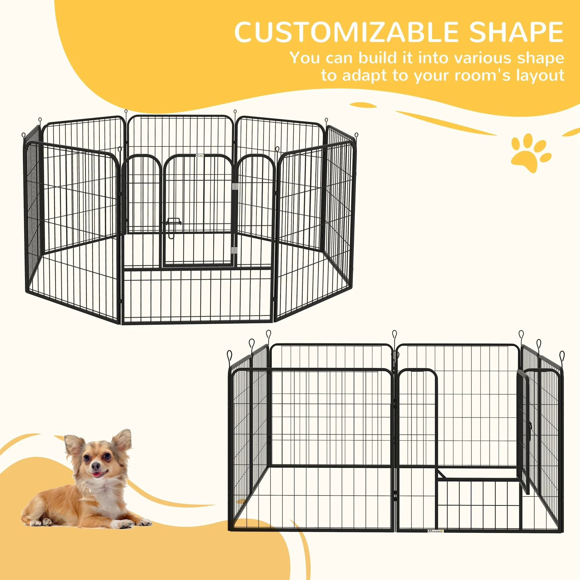 8 Panel Pet Playpen, Heavy-Duty Metal, Foldable, Indoor Outdoor, 31.5"H - Image 4