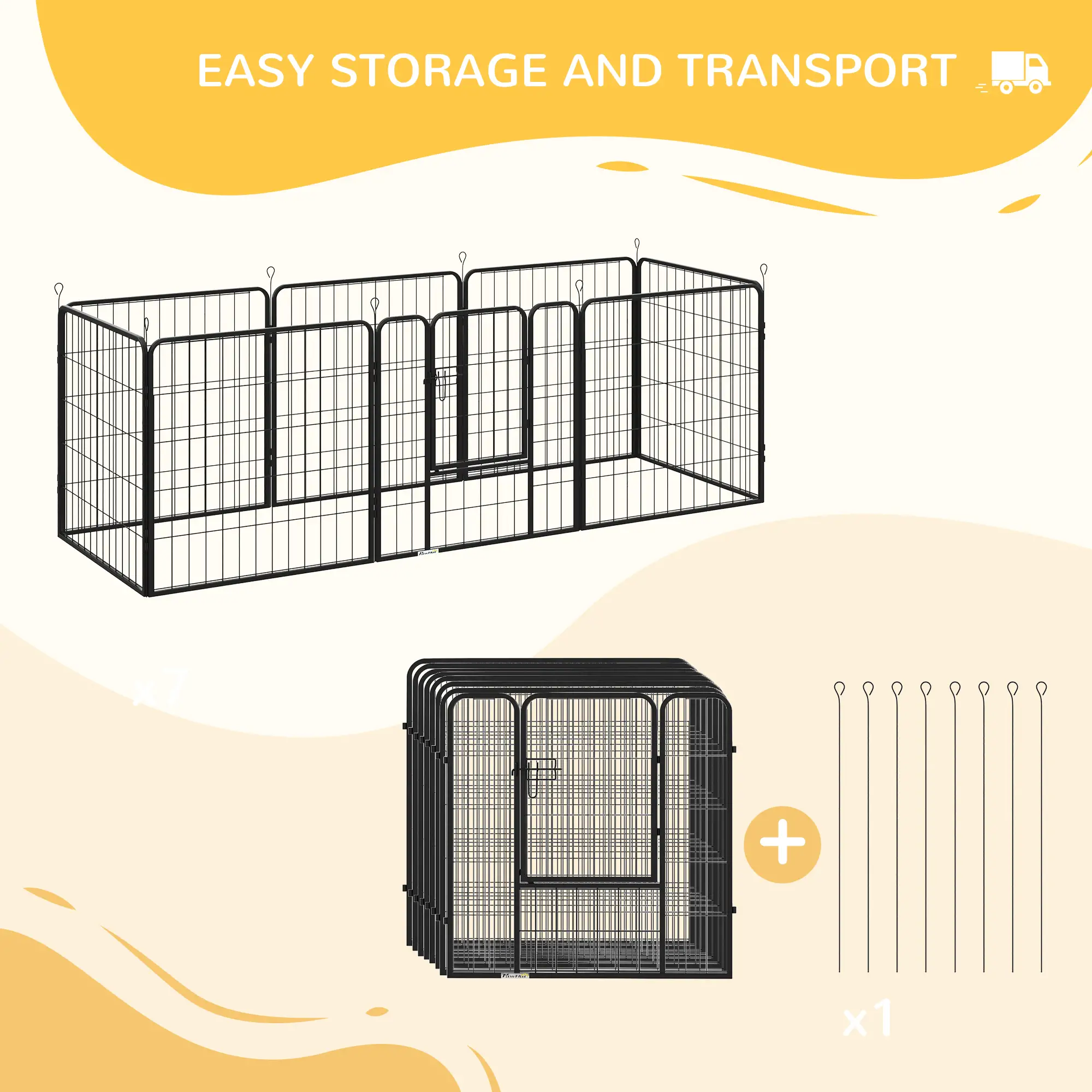 8 Panel Pet Playpen, Heavy-Duty Metal, Foldable, Indoor Outdoor, 31.5"H - Image 5