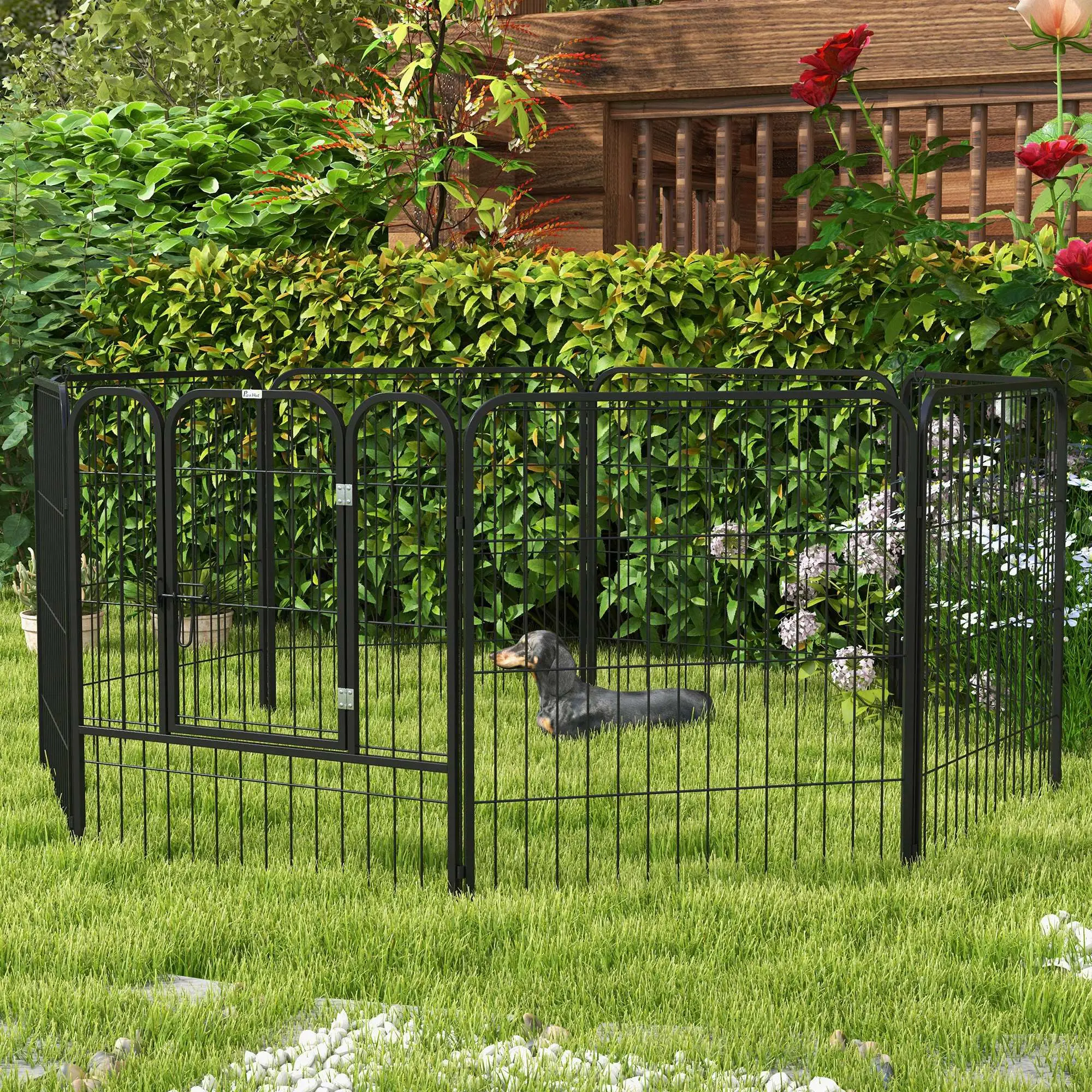 8 Panel Pet Playpen, Heavy-Duty Metal, Foldable, Indoor Outdoor, 31.5"H - Image 8