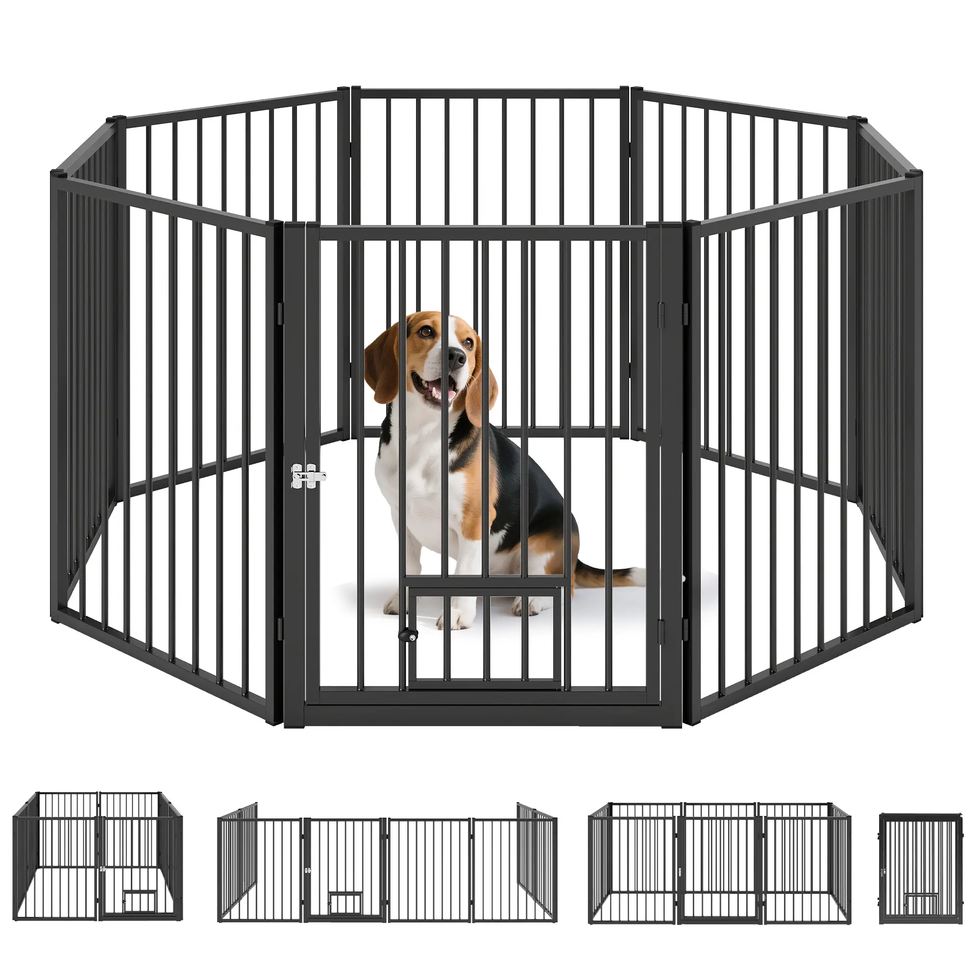 8 Panels Dog Playpen, Foldable Portable, Small Medium Dogs, 30"H - Image 11
