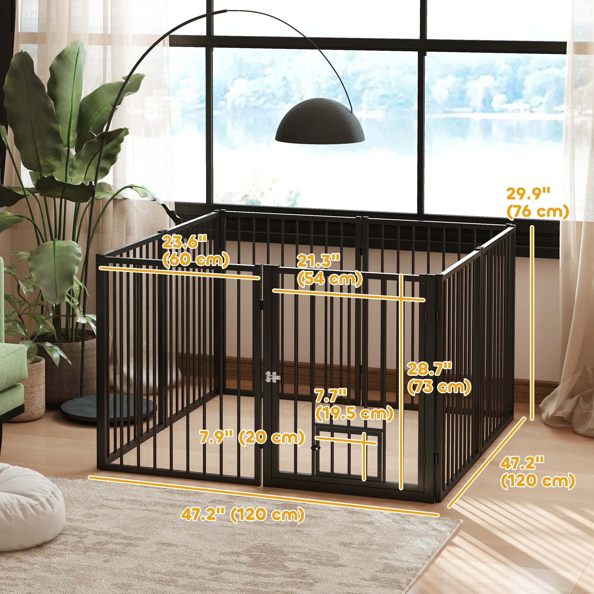 8 Panels Dog Playpen, Foldable Portable, Small Medium Dogs, 30"H - Image 3