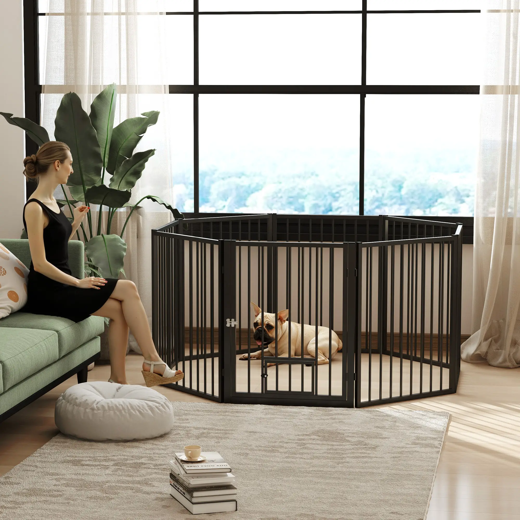 8 Panels Dog Playpen, Foldable Portable, Small Medium Dogs, 30"H - Image 8