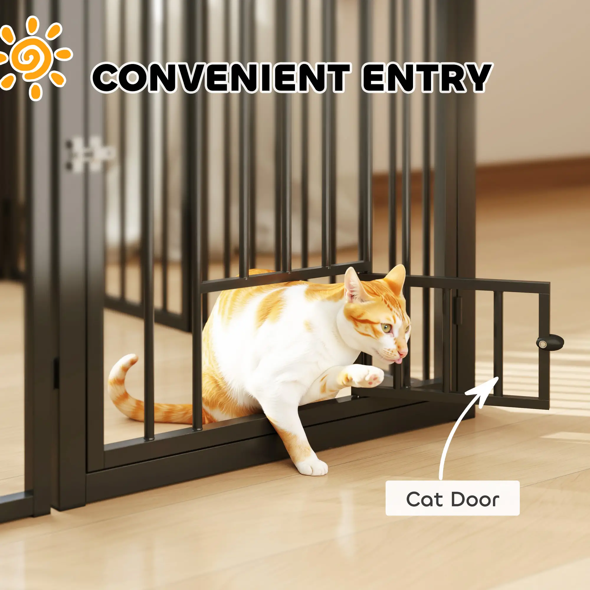 8 Panels Dog Playpen, Foldable Portable, Small Medium Dogs, 30"H - Image 9