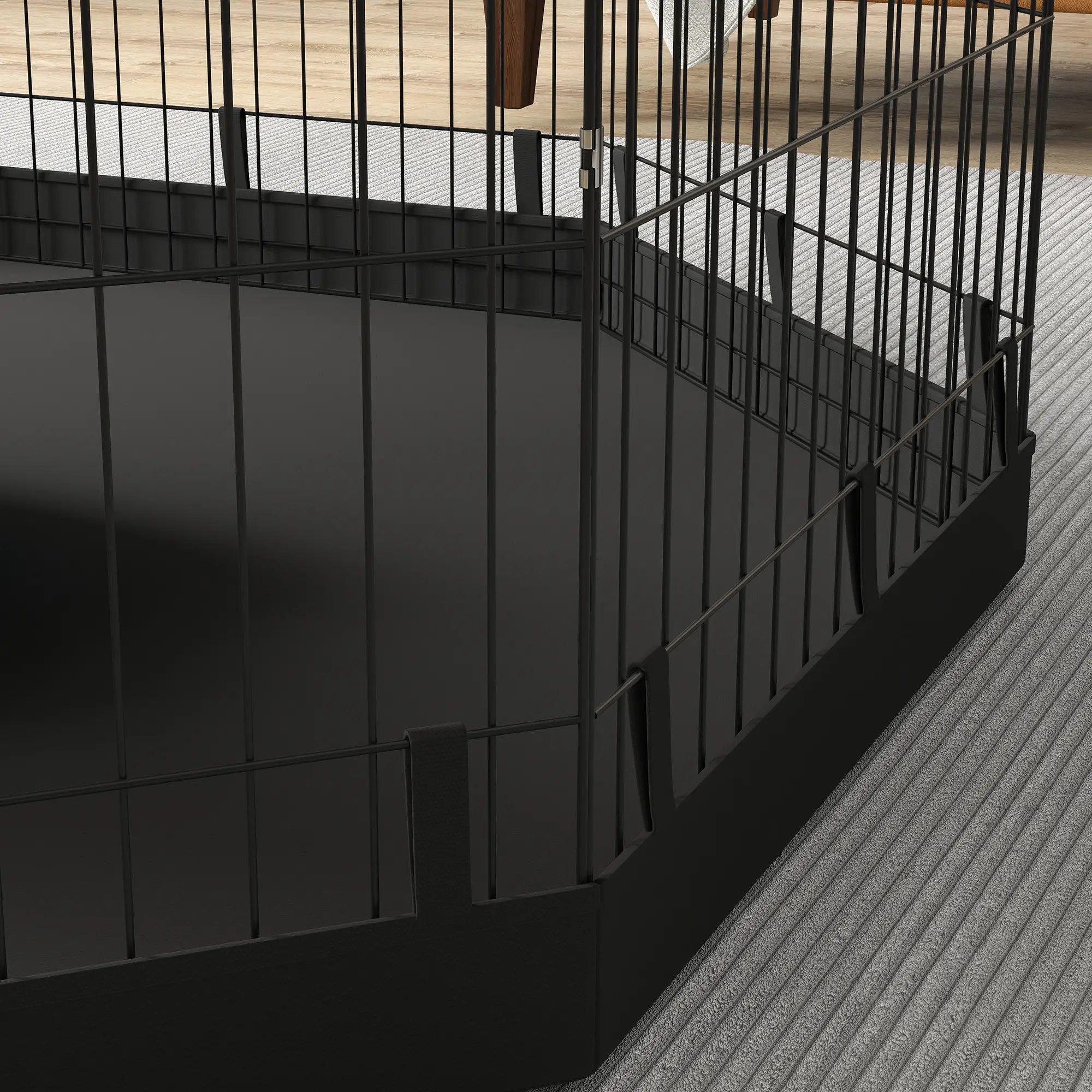8 Panels Foldable Dog Playpen, 24" High, With Bottom Pad, Top Cover - Image 9