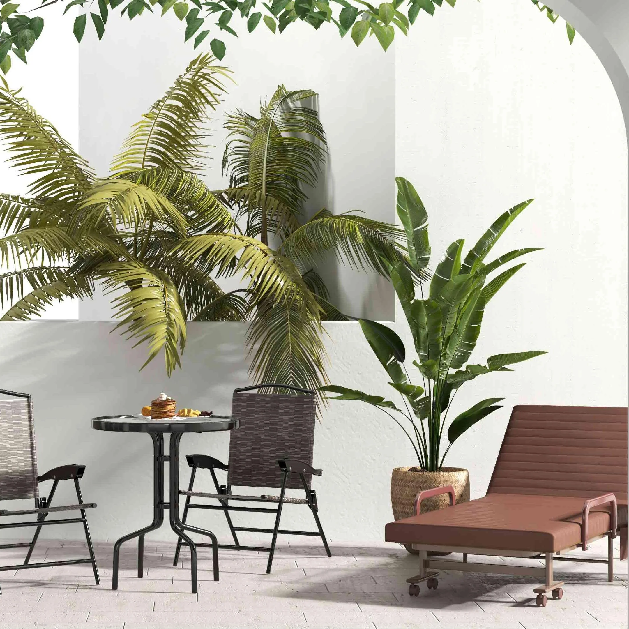 8-Piece Outdoor Furniture Set, Solar Umbrella, Bistro, Conversation Set - Image 3