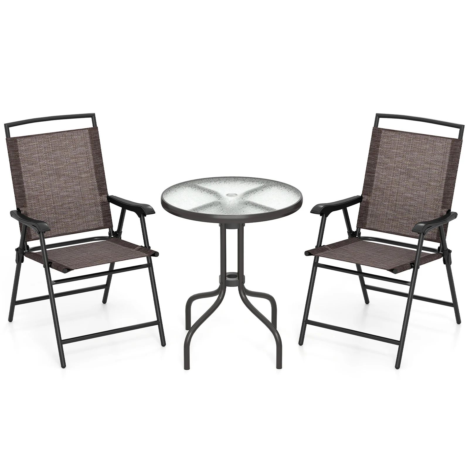 8-Piece Outdoor Furniture Set, Solar Umbrella, Bistro, Conversation Set - Image 6