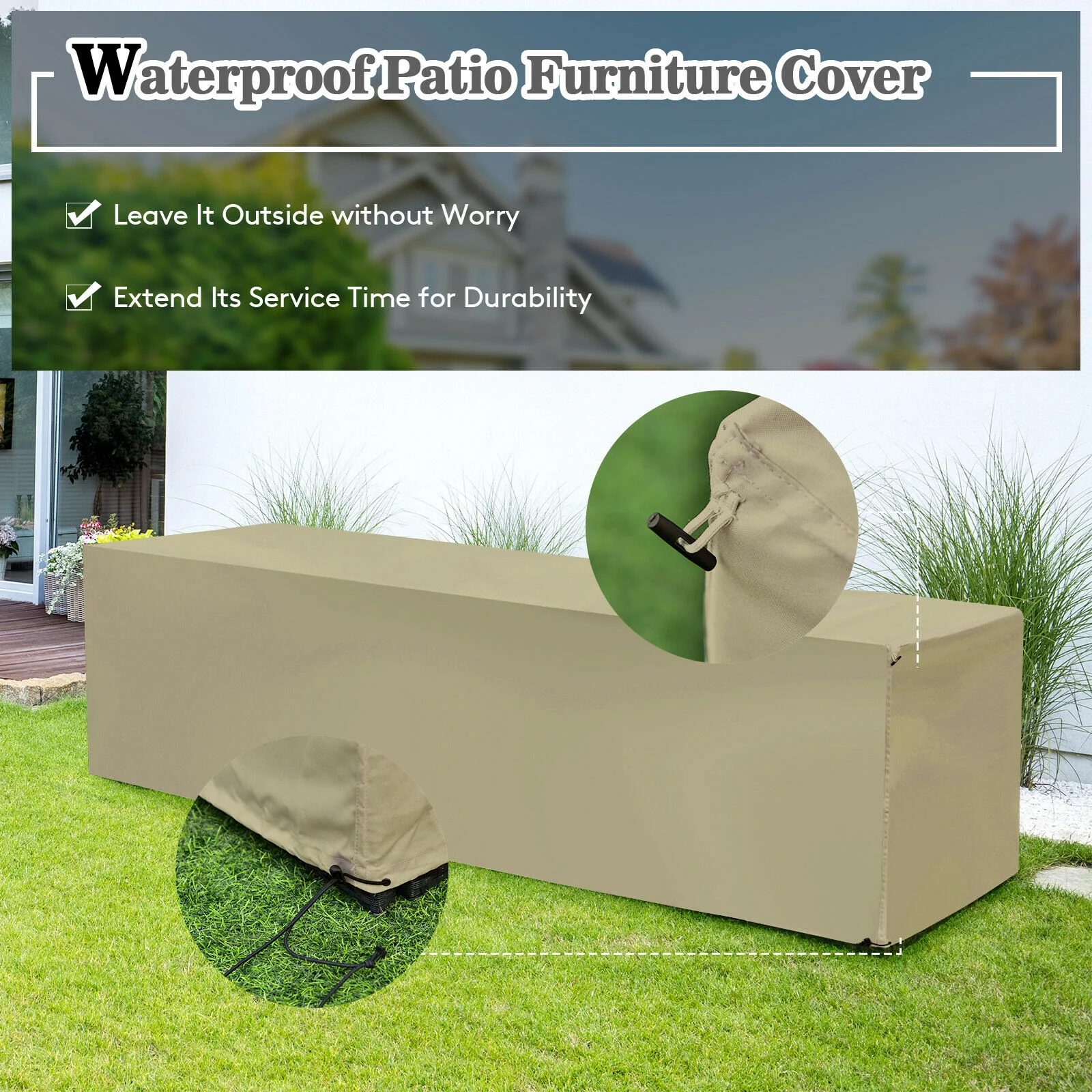 8 Piece Patio Rattan Furniture Set, With Storage Cover And Cushion, Red - Image 9