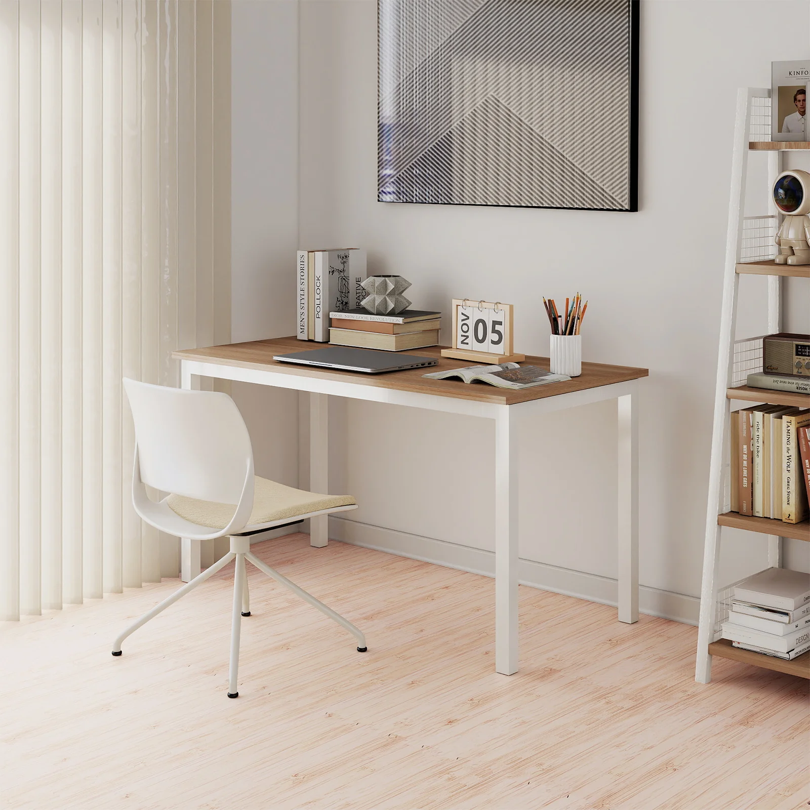 8 Pieces EVA Foam Floor Tiles with Wood Texture, Natural - Image 3