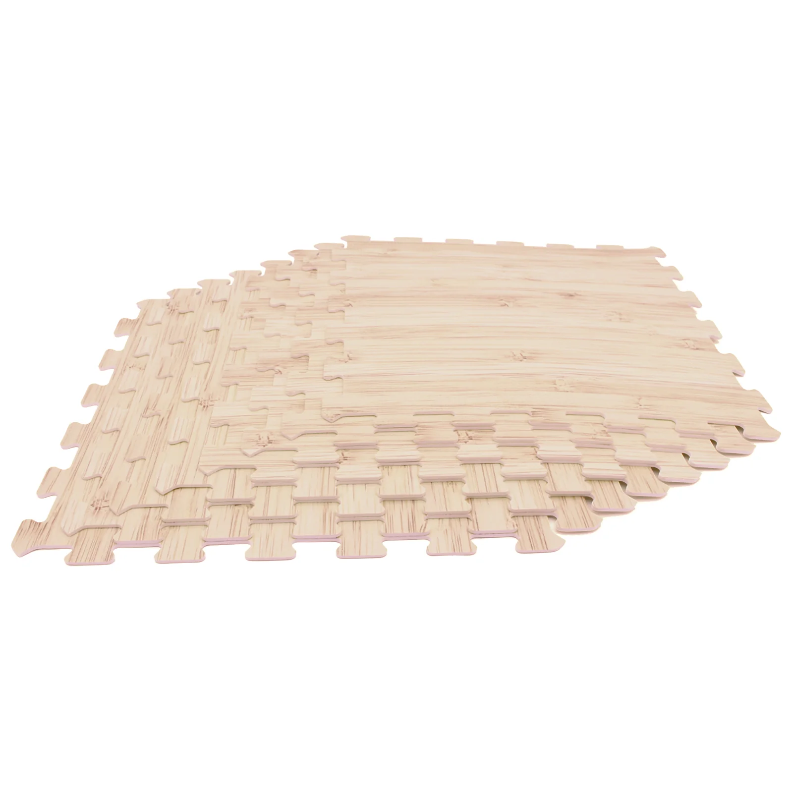 8 Pieces EVA Foam Floor Tiles with Wood Texture, Natural - Image 4