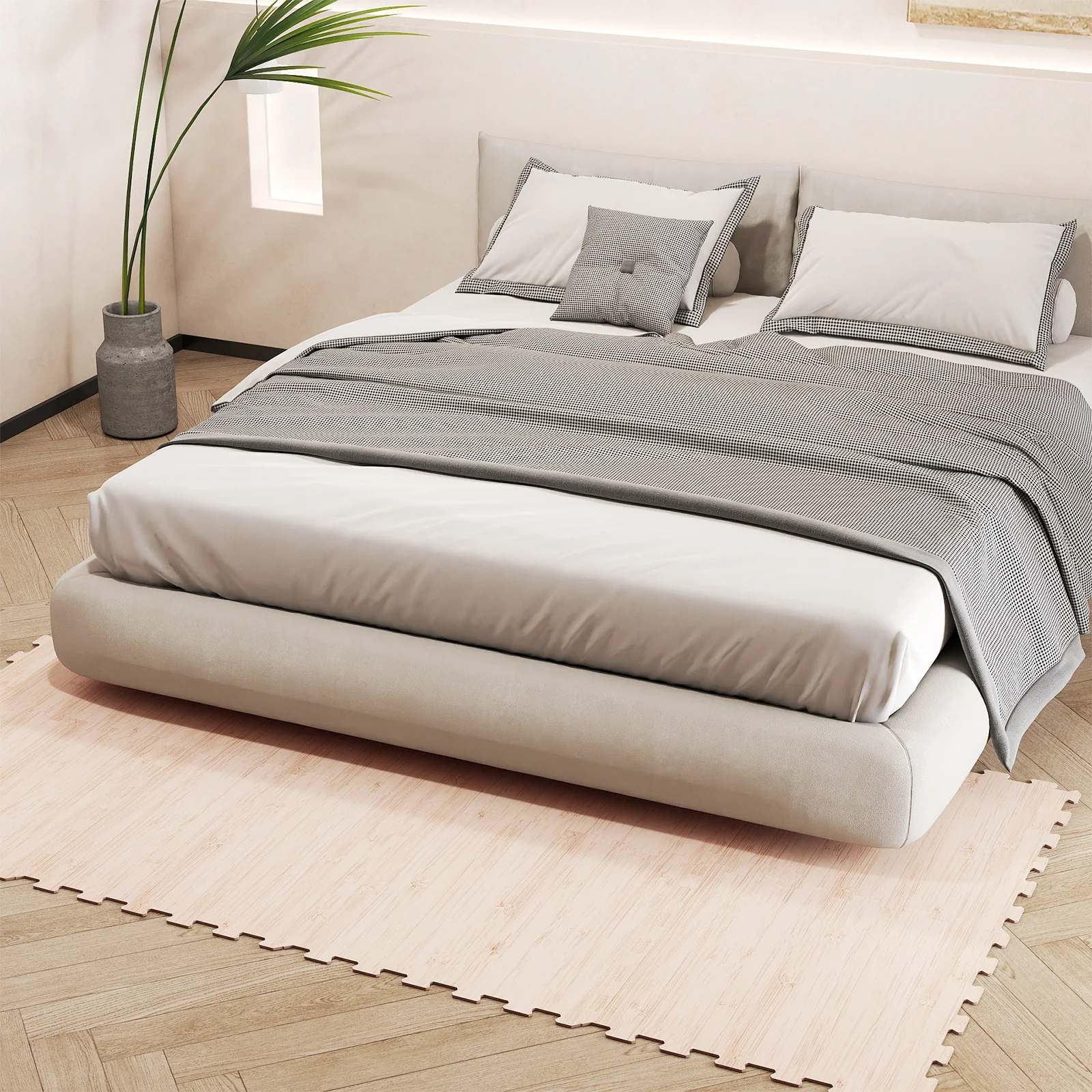 8 Pieces EVA Foam Floor Tiles with Wood Texture, Natural - Image 7