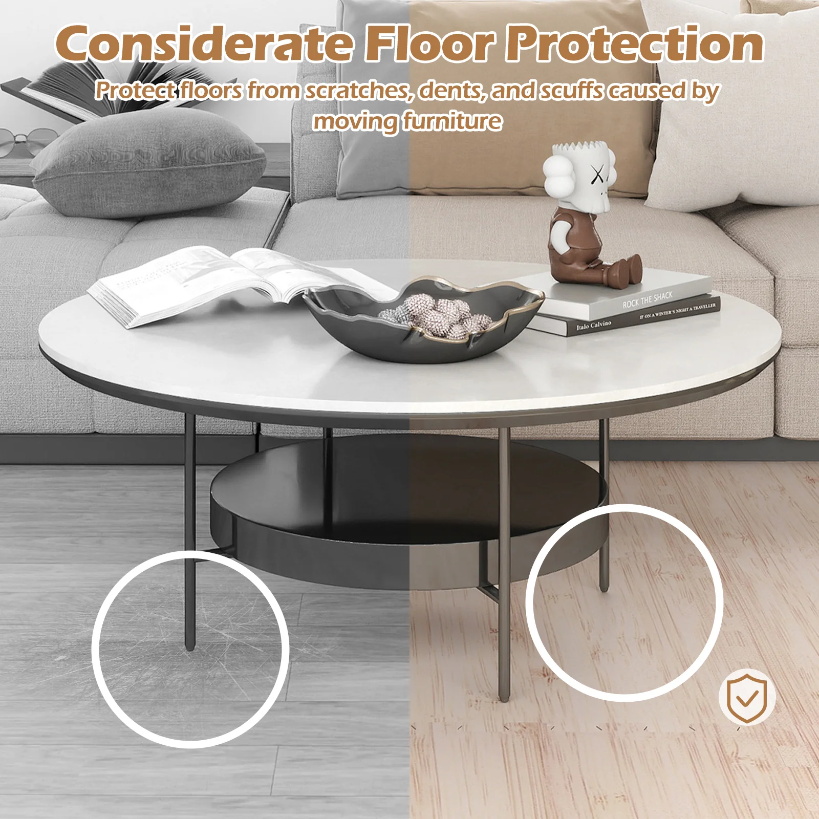 8 Pieces EVA Foam Floor Tiles with Wood Texture, Natural - Image 9