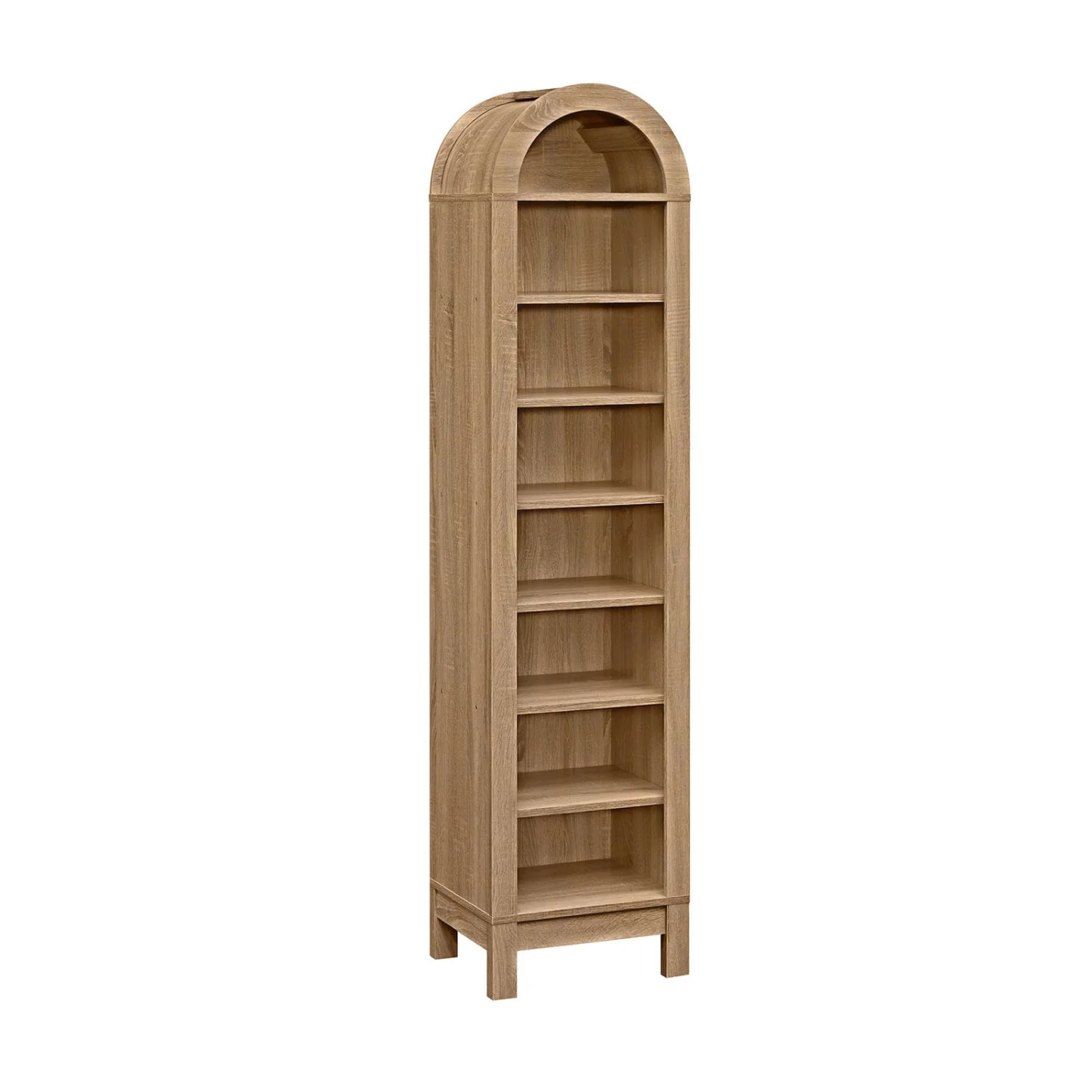 8-Tier Arch Bookshelf, 3 Adjustable Shelves, Natural - Image 4