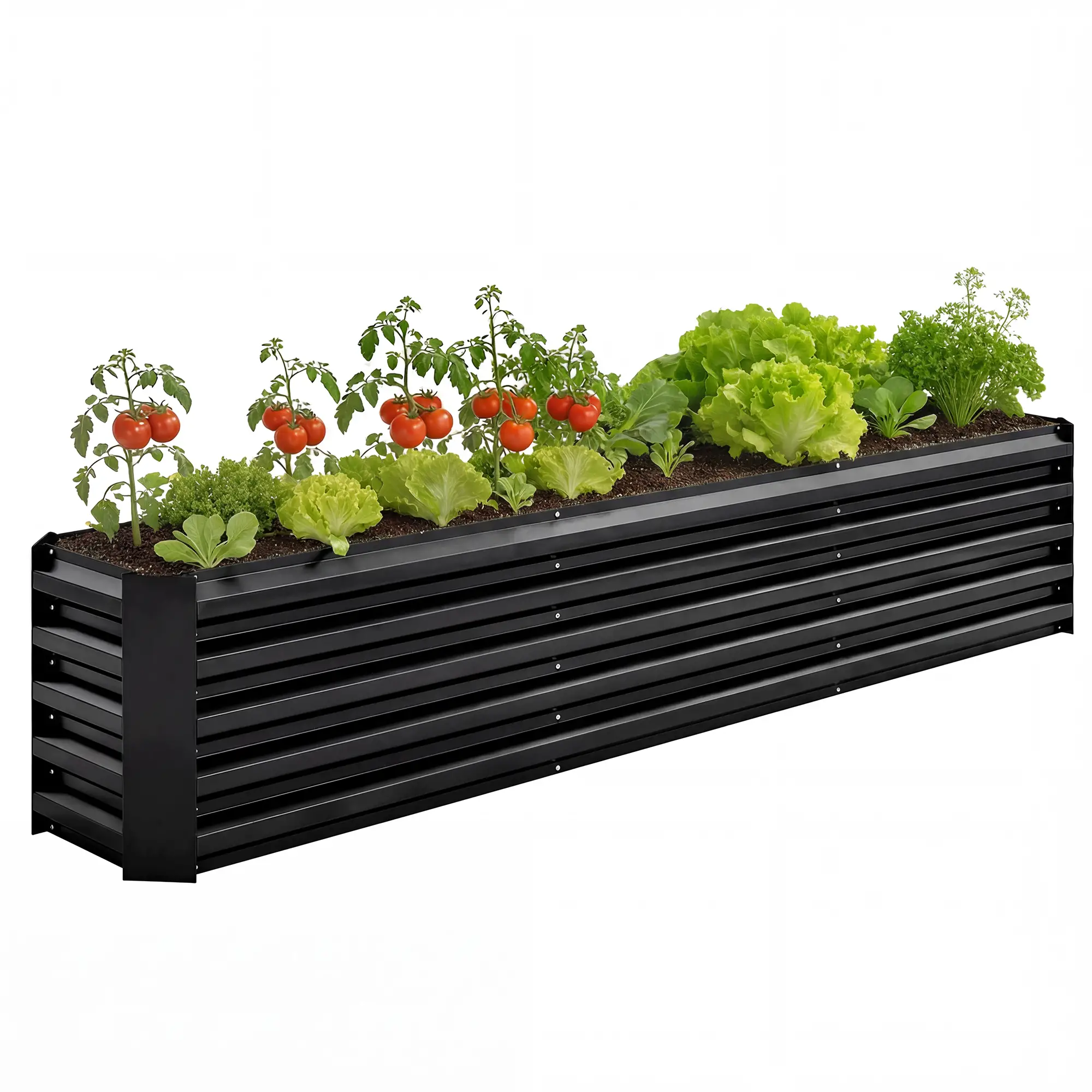 8 x 1.3 x 1.5ft Galvanized Raised Garden Bed, Reinforced Planter Box, Black - Image 11