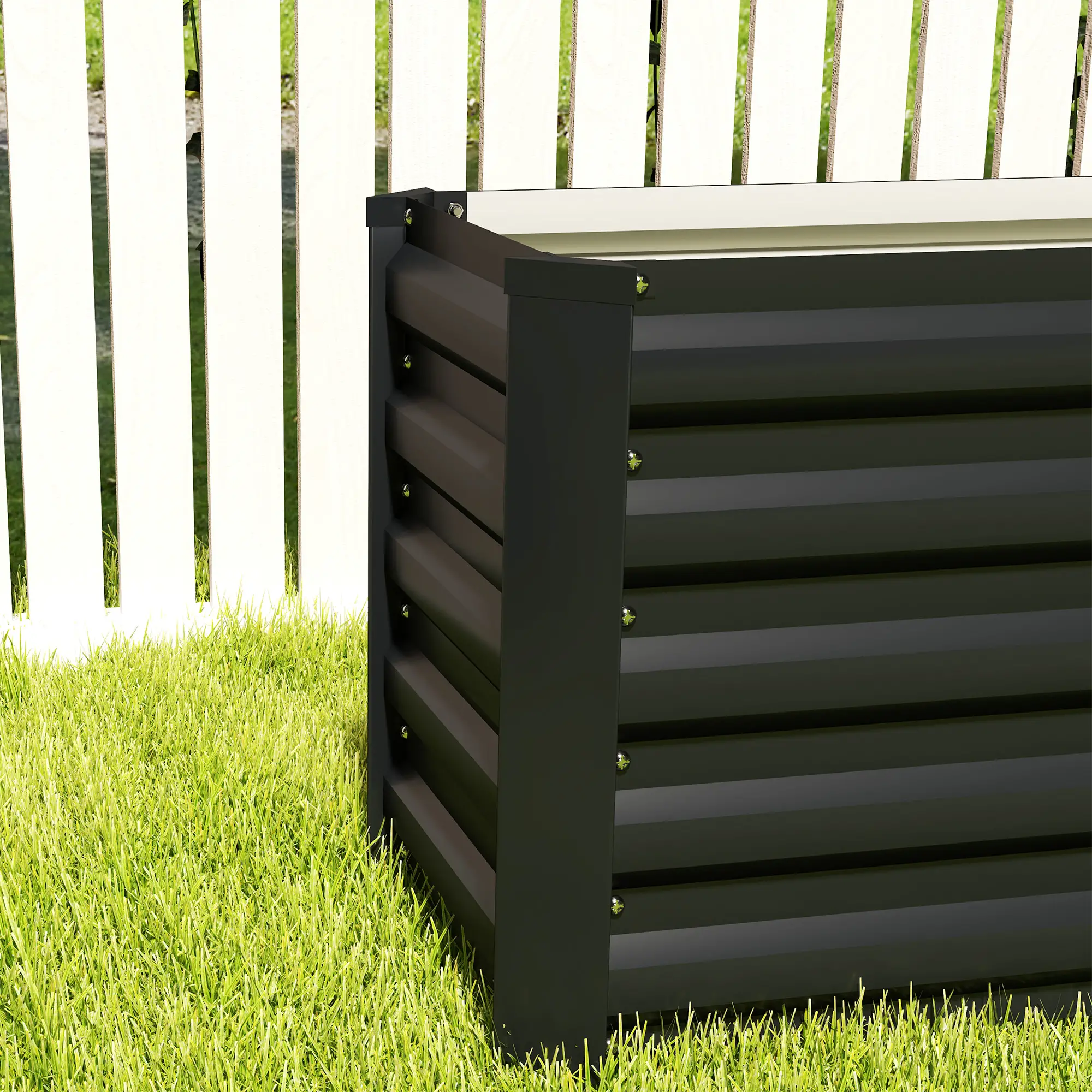 8 x 1.3 x 1.5ft Galvanized Raised Garden Bed, Outdoor Planter Box, Dark Grey - Image 9