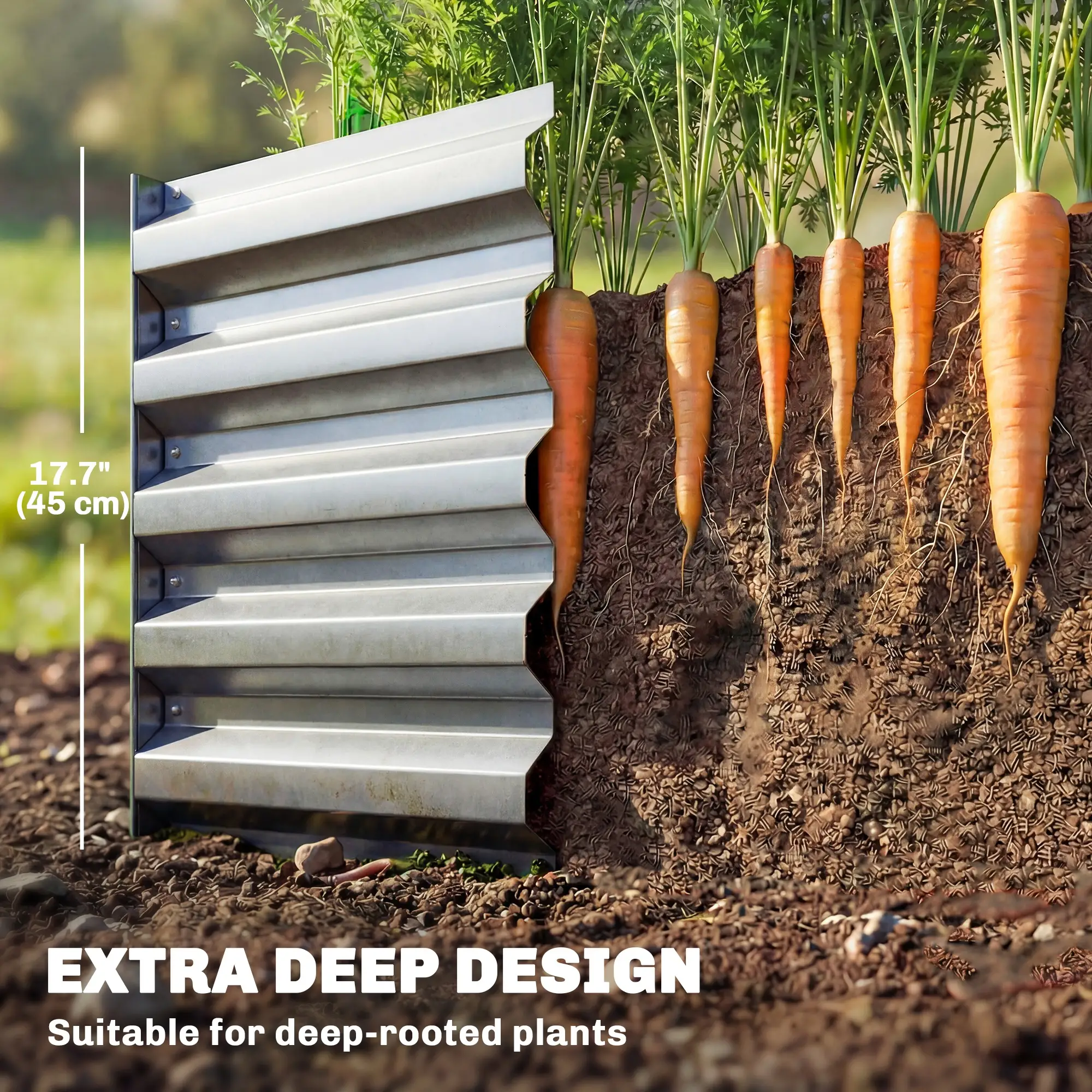 8 x 1.3 x 1.5ft Galvanized Raised Garden Bed, Outdoor Planter Box, Silver - Image 4