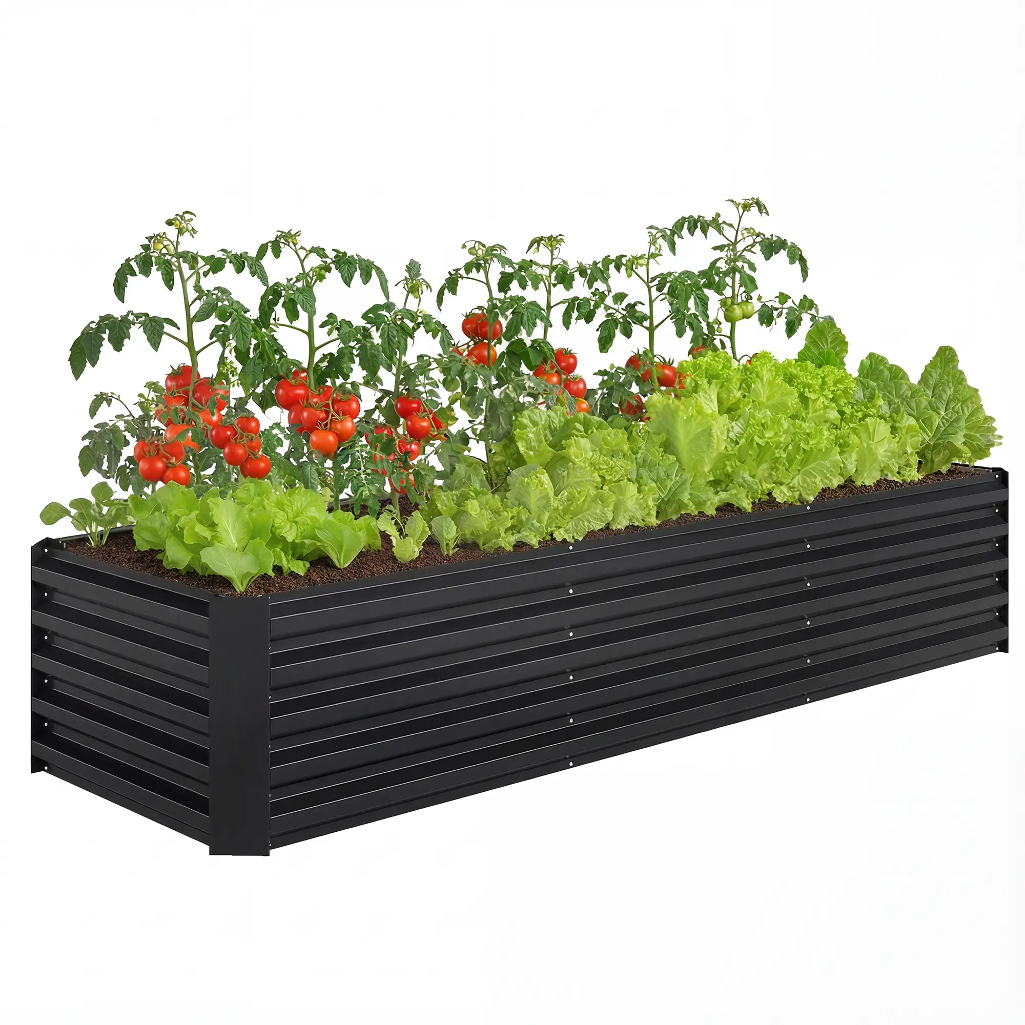 8 x 2.6 x 1.5ft Galvanized Raised Garden Bed, Black Outdoor Planter Box, Black - Image 11