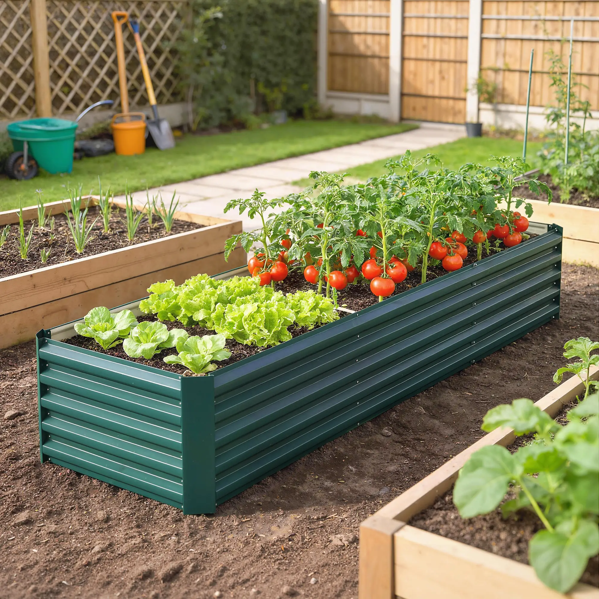 8 x 2.6 x 1.5ft Galvanized Raised Garden Bed, Outdoor Planter Box, Green - Image 8