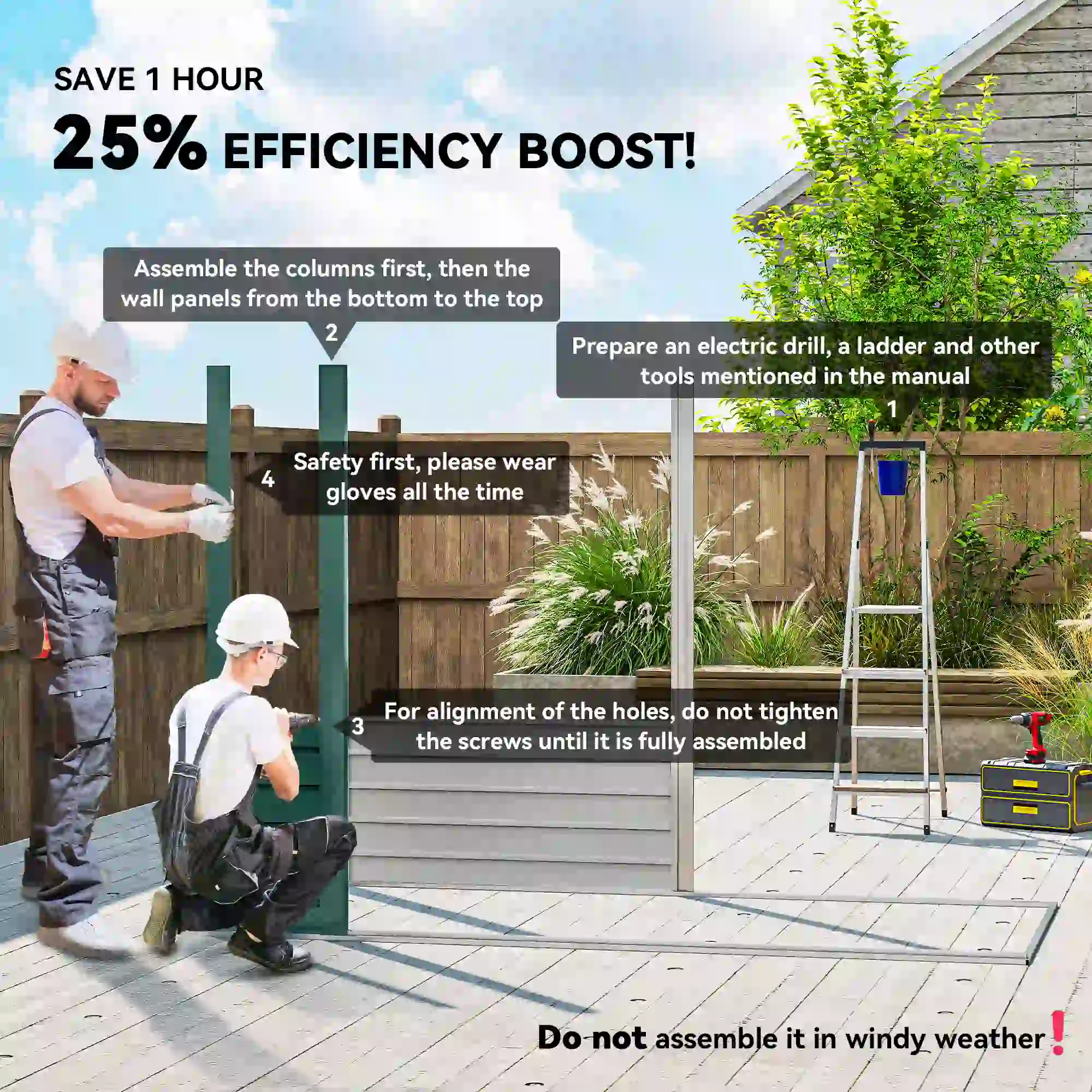 8 x 4FT Galvanized Metal Garden Shed, Double Doors, 2 Vents, Green - Image 4