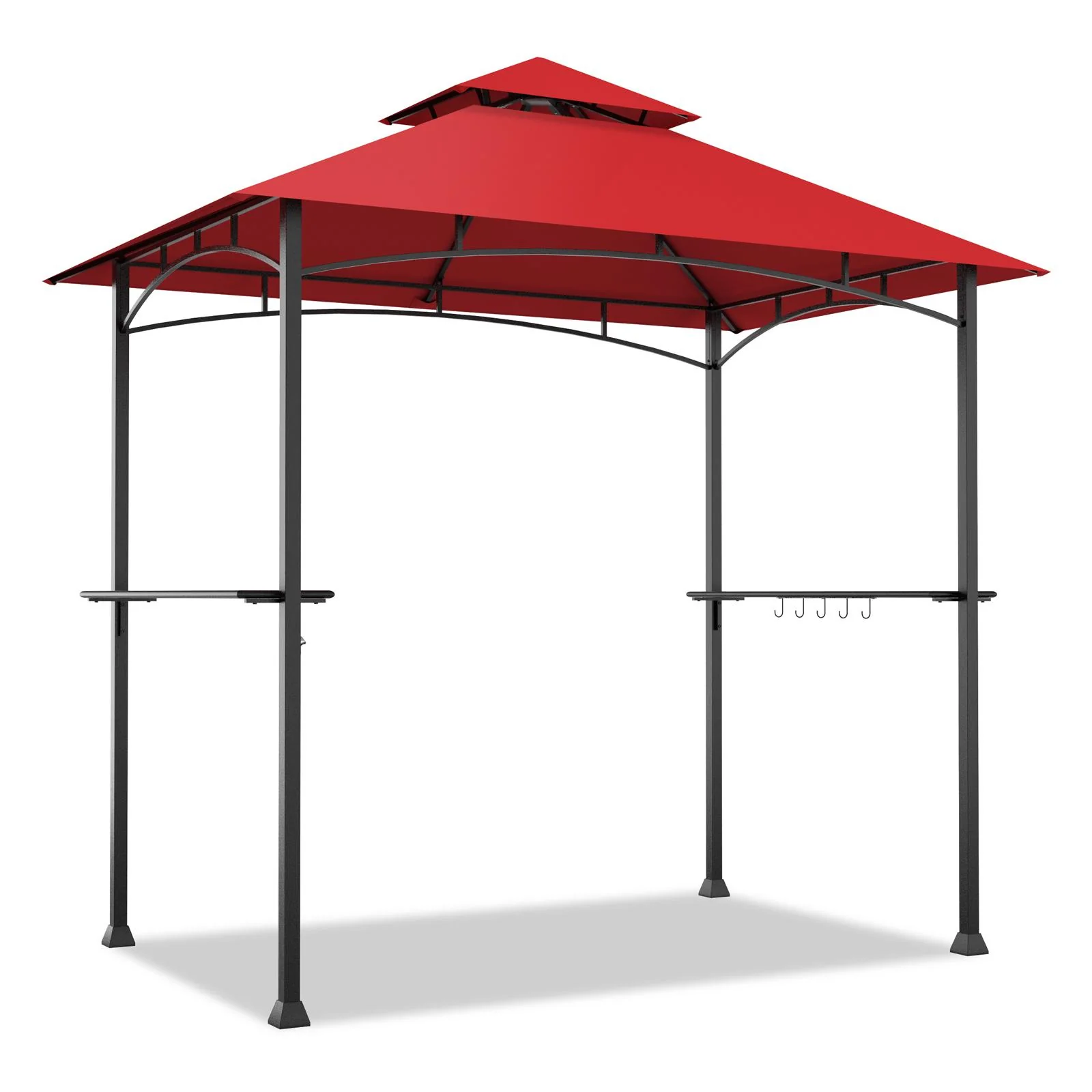 8 x 5 Feet Outdoor BBQ Grill Gazebo, Dark Red - Image 3