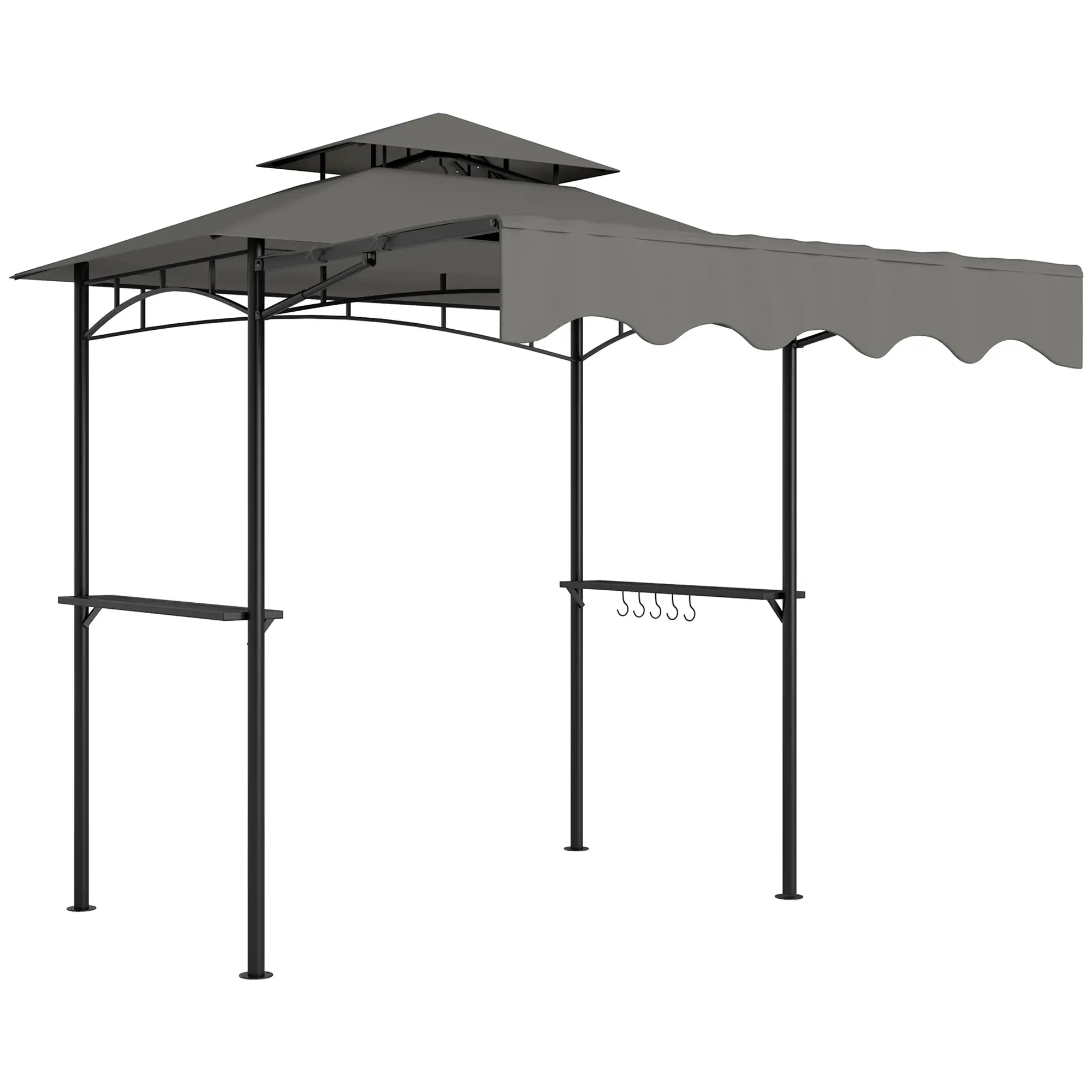 8' x 5' Grill Gazebo, Double Tiered, Light Grey - Image 11