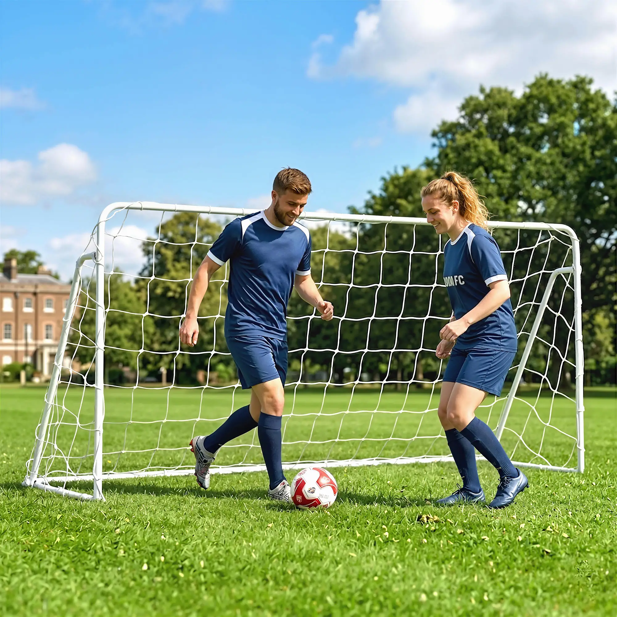8 X 5Ft Soccer Goal, Portable Practice Net With Nylon Mesh & Steel Frame, Black - Image 7
