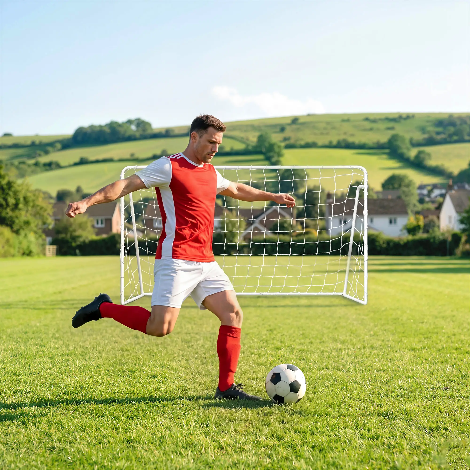 8 X 5Ft Soccer Goal, Portable Practice Net With Nylon Mesh & Steel Frame, Black - Image 9